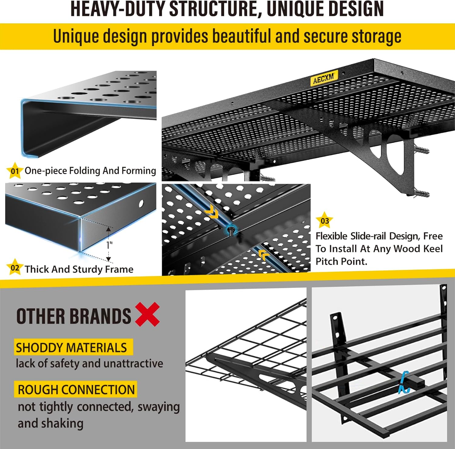 4-Pack 1.64x4ft Adjustable Garage Wall Shelving 1120lbs Load Capacity Heavy Duty Wall Mounted