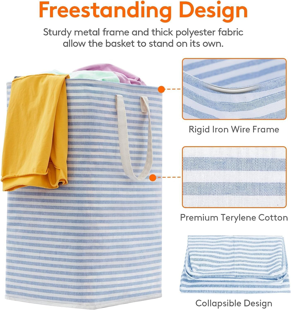 Lifewit 3 Pack Laundry Hamper Large Collapsible Laundry Baskets, Freestanding Waterproof Clothes