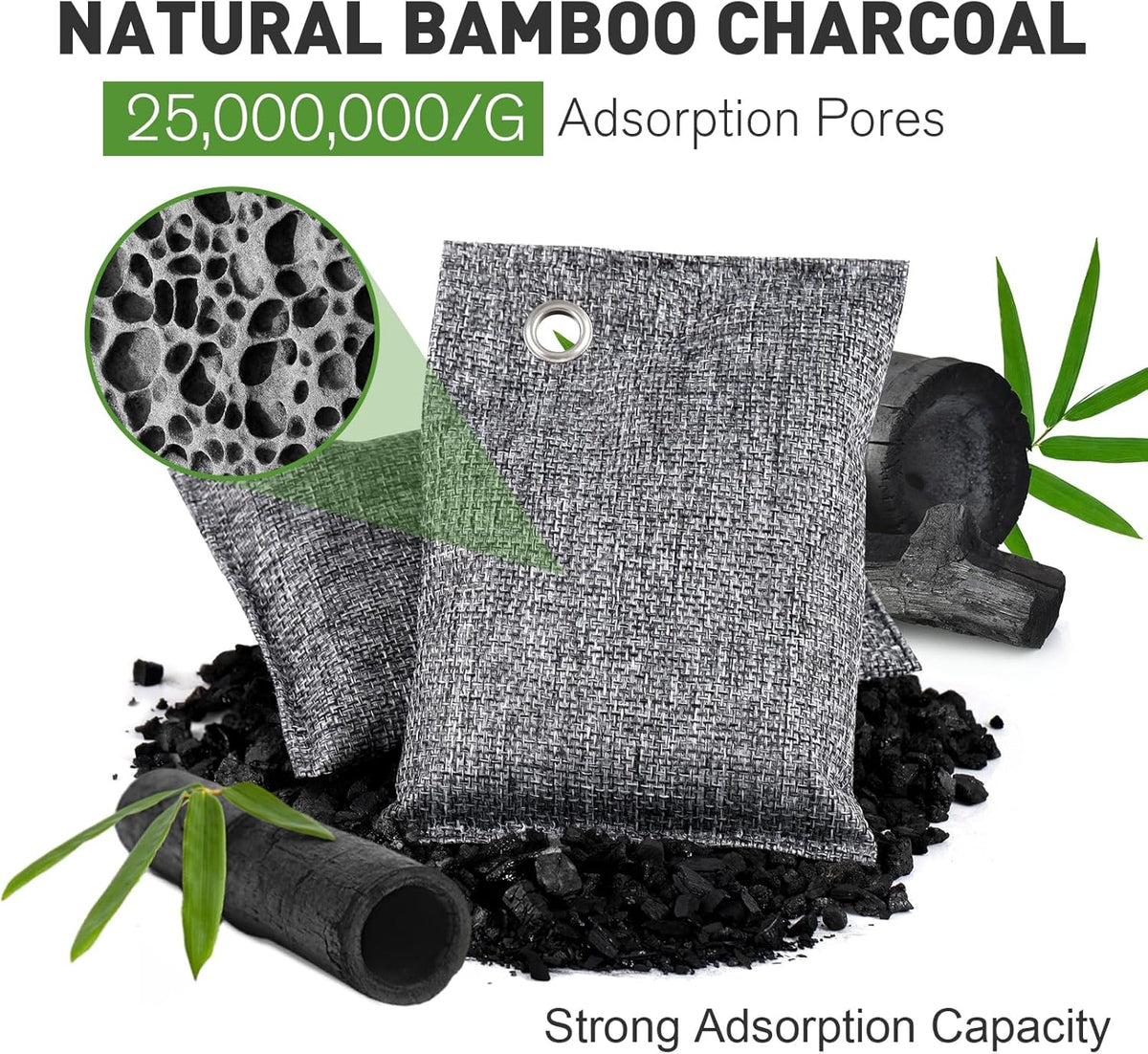 20Pack Activated Charcoal Odor Absorber, Odor Eliminator for Strong 0dor,Shoe Deodorizer,Bamboo