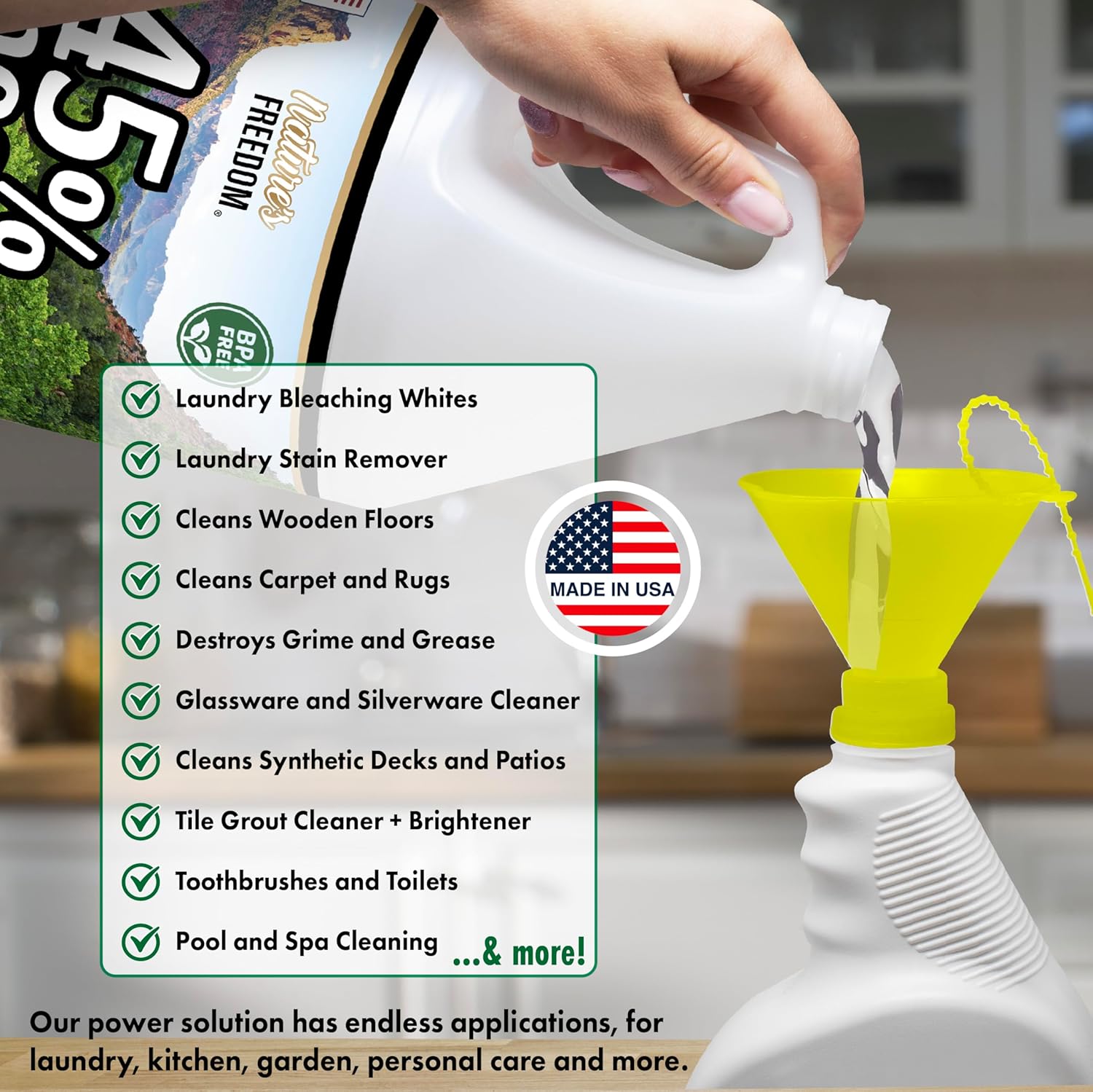 4 Gallons Extra Strength Vinegar 45% with Funnel – Industrial Strength Multi-Purpose Solution for