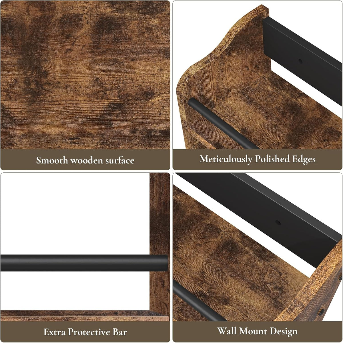 Spice Rack Wall Mounted, Wood 3 Tier Spice Rack for Countertop, Vertical Spice Organizer for Spice