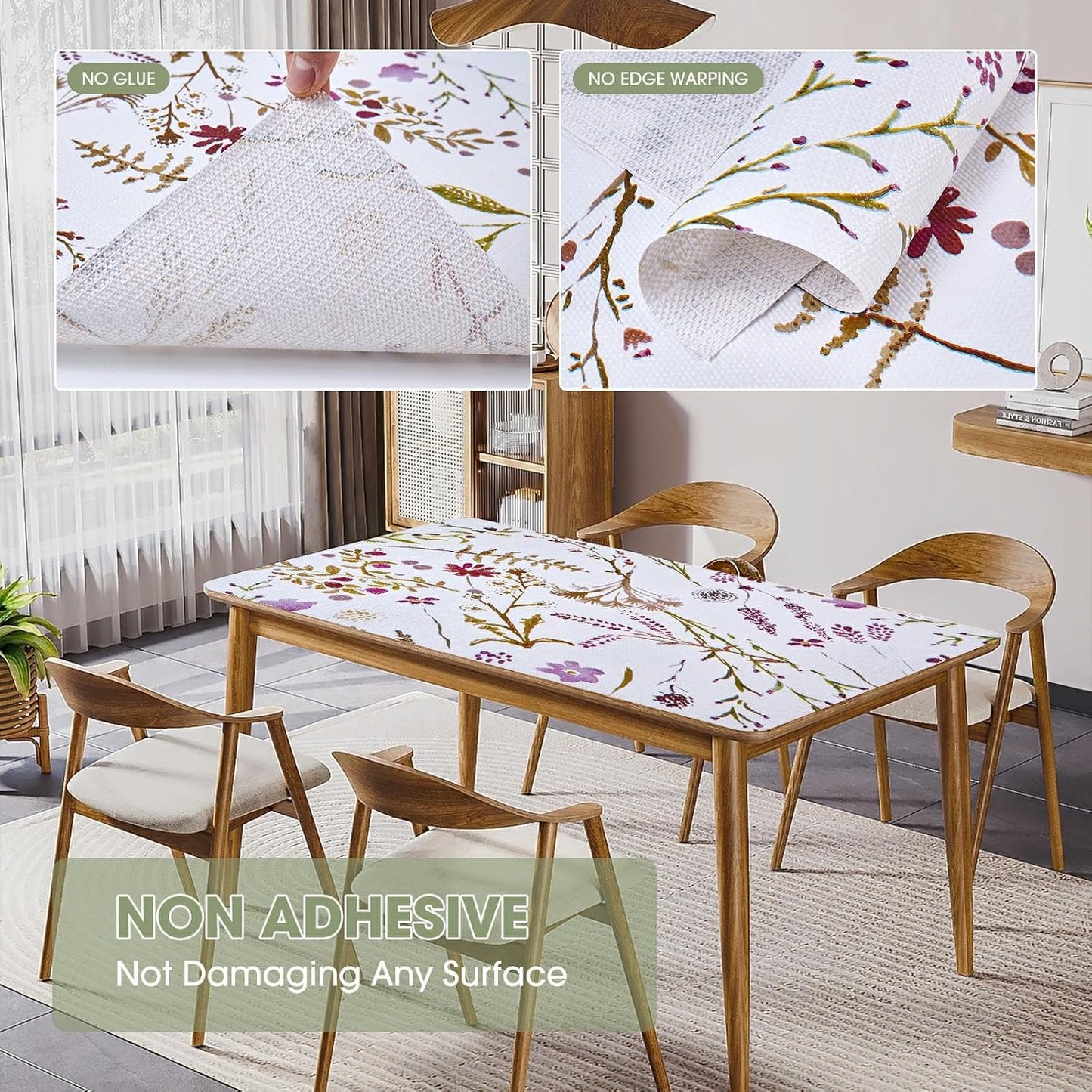 Drawer and Shelf Liner for Kitchen Cabinets 12INx20FT, Non Adhesive, Non Slip Floral Cabinet Shelf