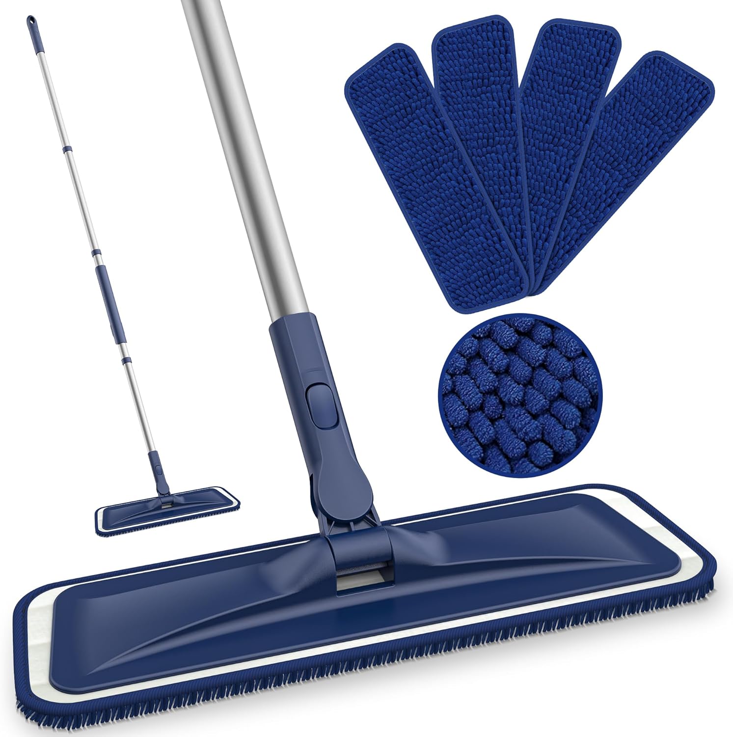 Microfiber Mops for Floor Cleaning - BPAWA Flat Floor Mop Wet Dry Use for Hardwood Floors Laminate