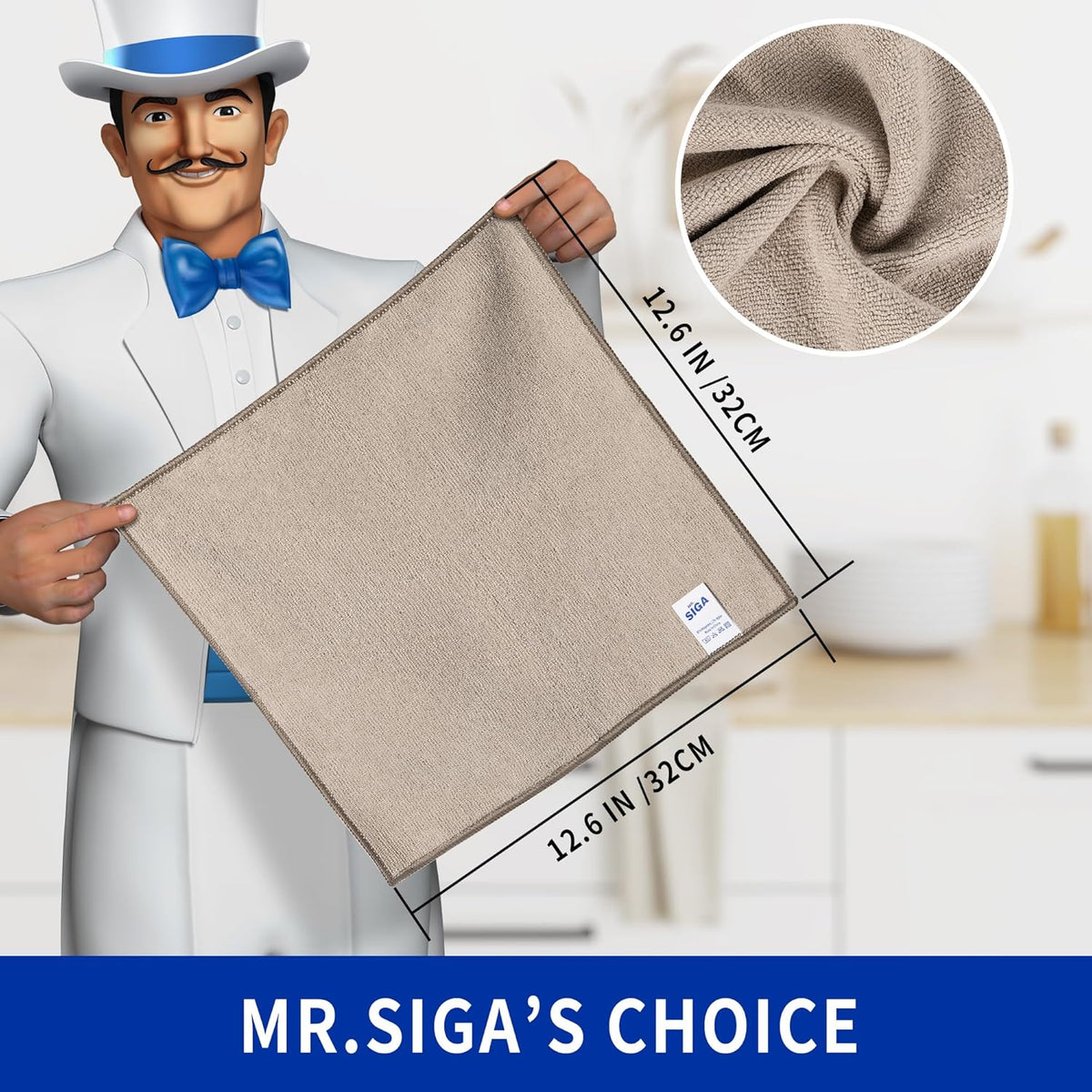 MR.SIGA Microfiber Cleaning Cloths, All-Purpose Surface Microfiber Towels, Streak Free Cleaning