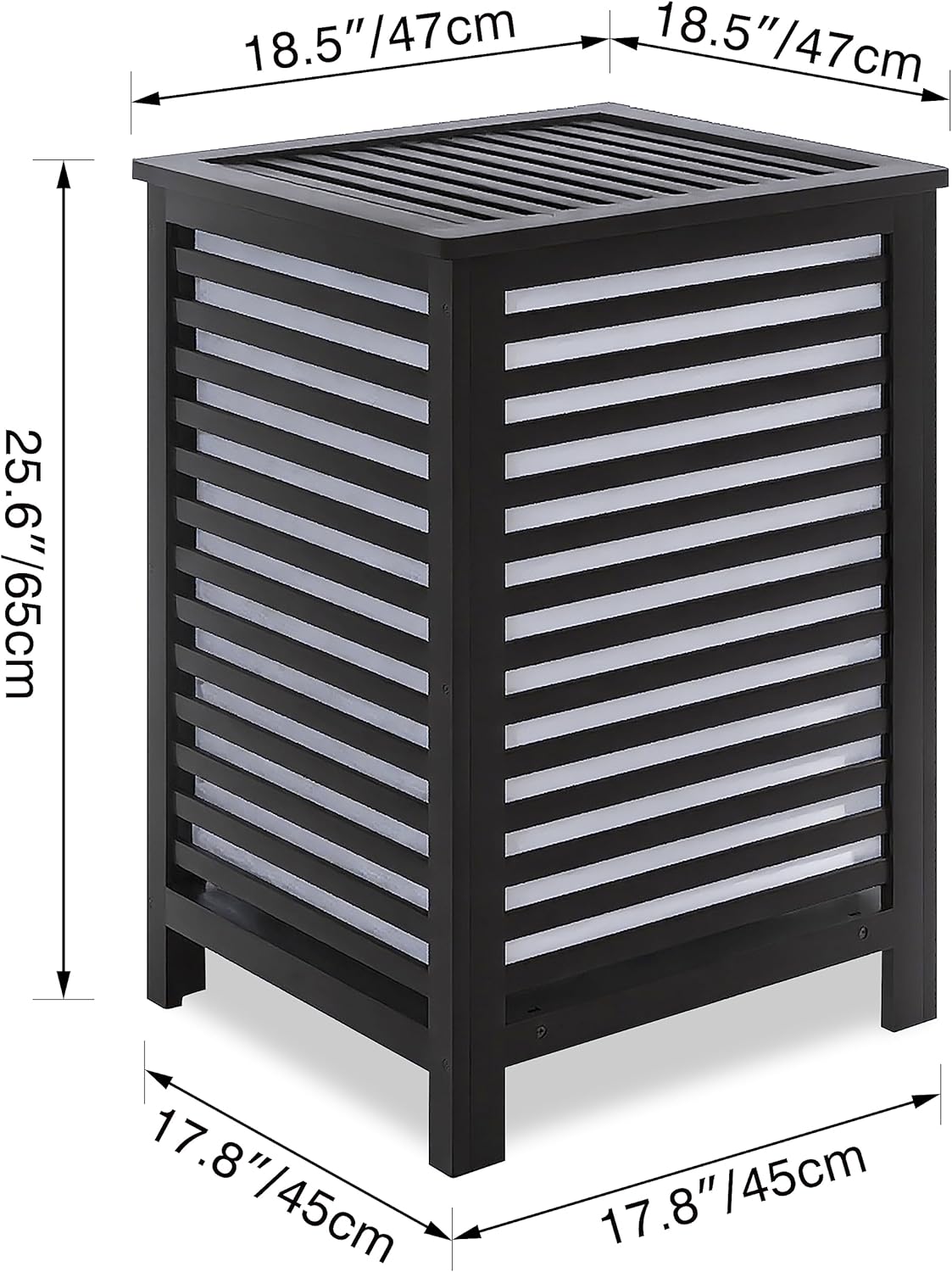 SMIBUY Double Laundry Hamper with Lid, 120L Bamboo Laundry Basket with Removable Liner Bag