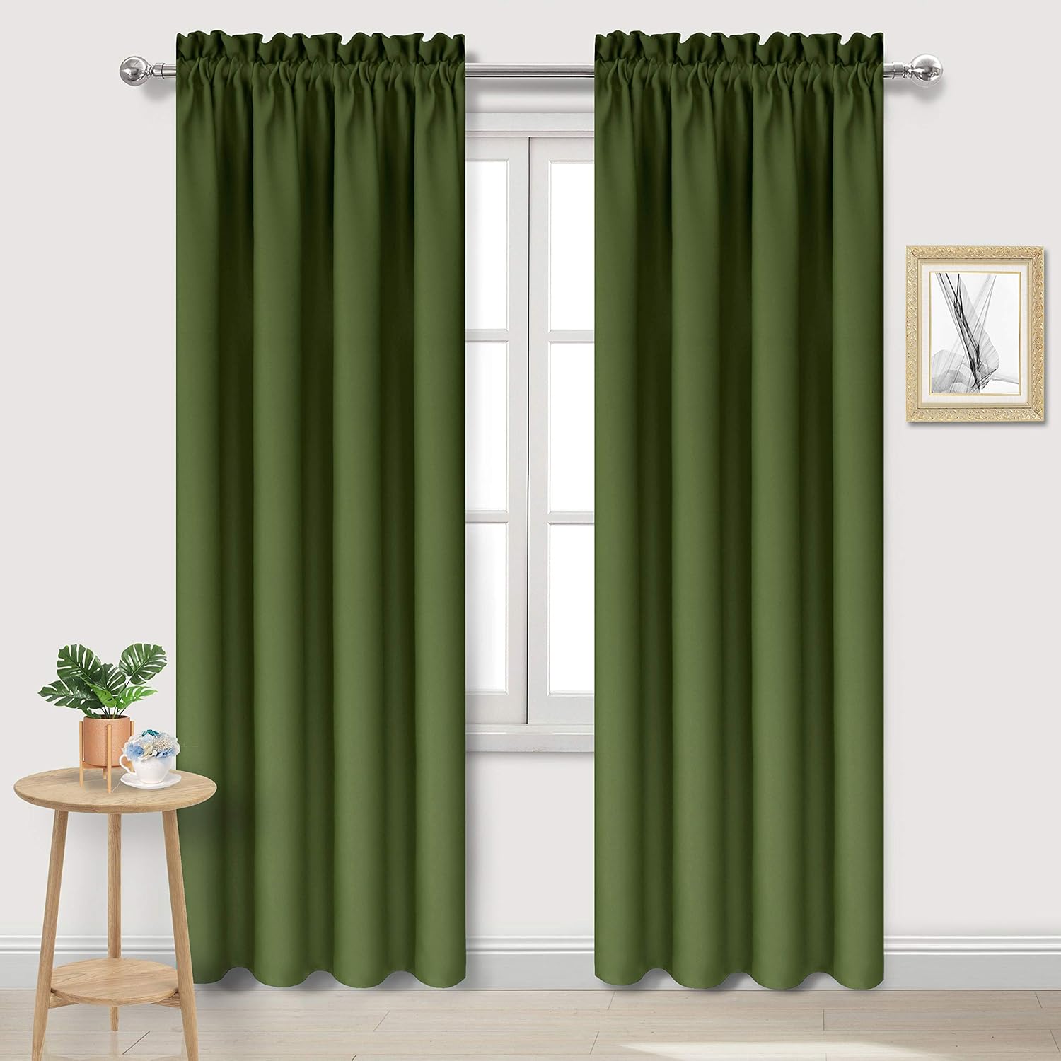 DWCN Blackout Curtains Room Darkening Thermal Insulated Bedroom Curtains Window Curtain Panels, 38