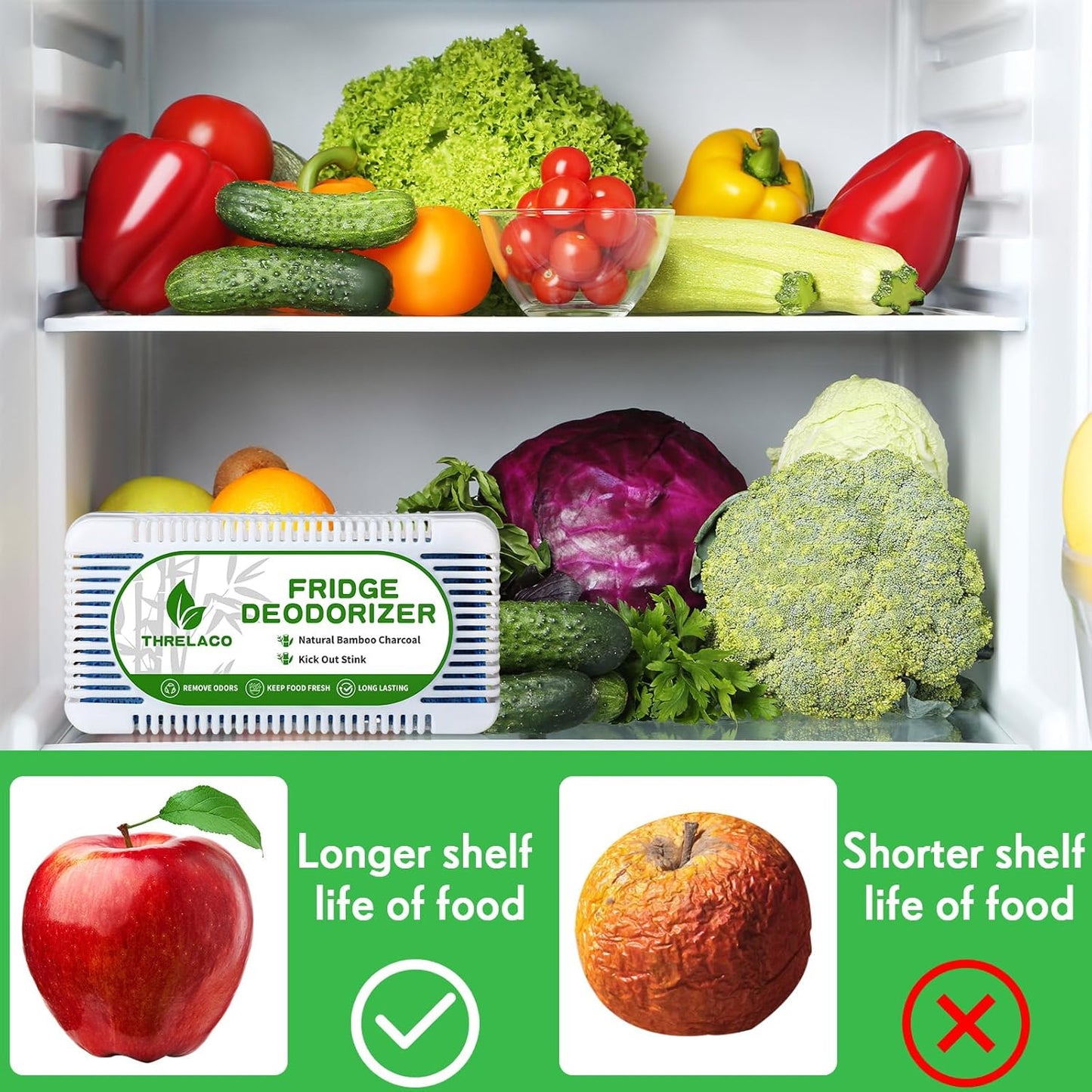 15 Pack Refrigerator Deodorizer Activated Charcoal Fridge Deodorizer Odor Eliminator for