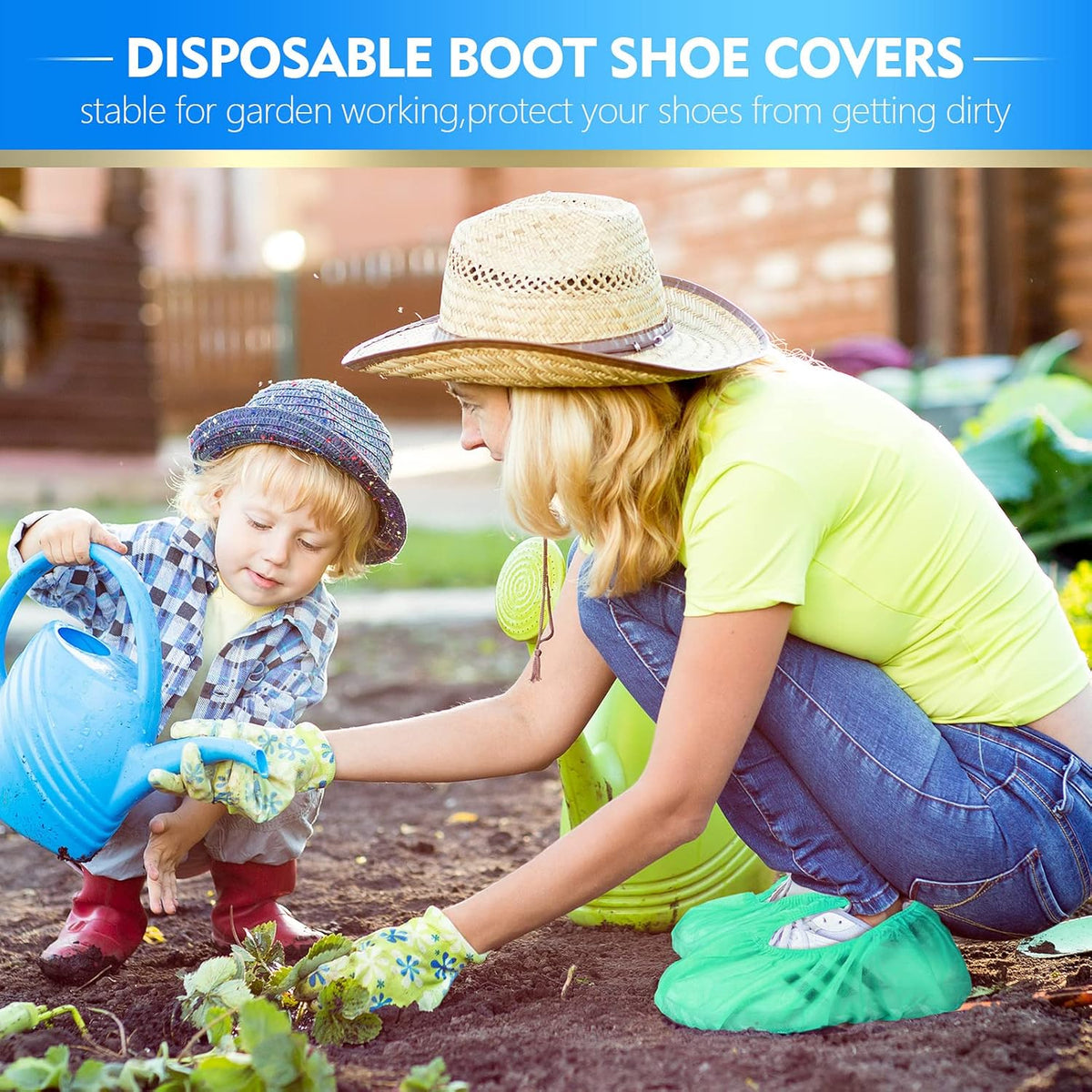 Zhanmai 300 Pack Disposable Shoe Covers Non Slip Disposable Large Foot Booties Shoe Covers for