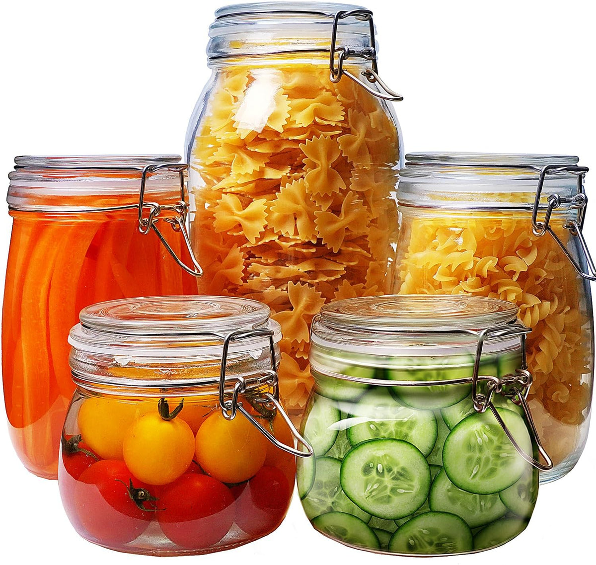 32 oz Wide Mouth Glass Jars with Airtigh Lids, 4 Pack Glass Pickling Jars for Canning, Fermenting
