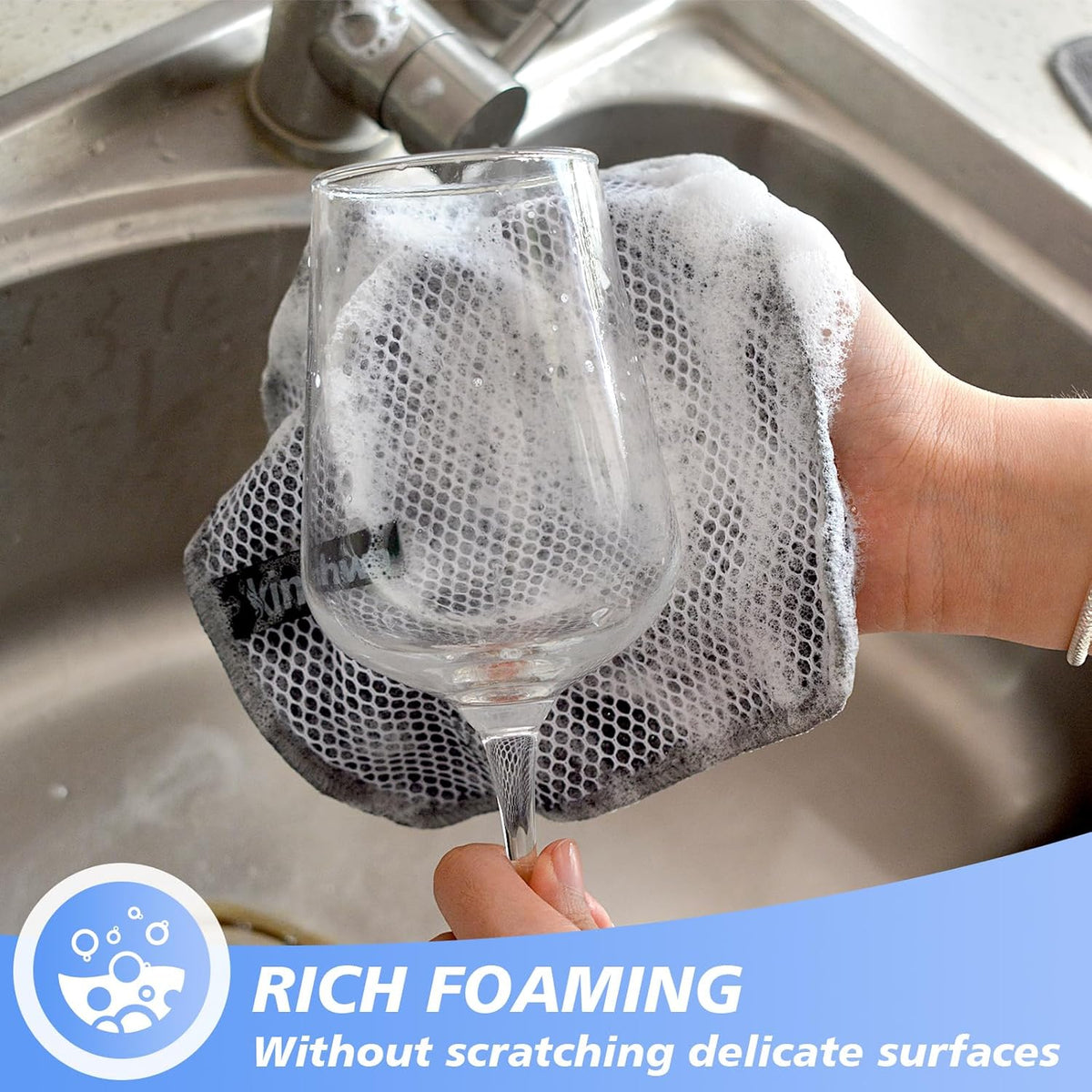 KinHwa Kitchen Washcloths for Dishes Absorbent Microfiber Dish Cloths Quick Dry Dish Rags with Poly