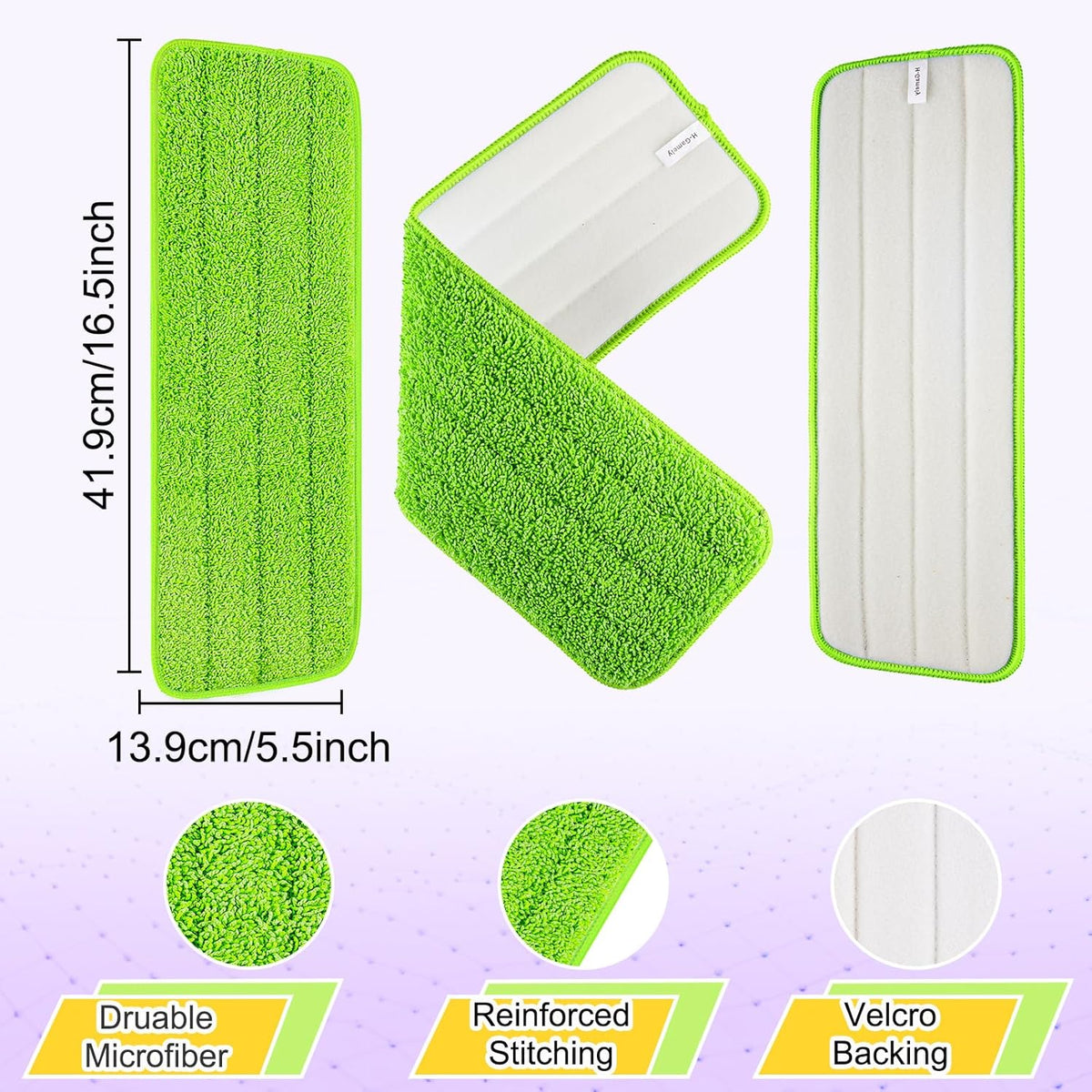 16.5 inch Reusable Mop Pads Microfiber Spray Mop Replacement Heads for Wet/Dry Mops Compatible with
