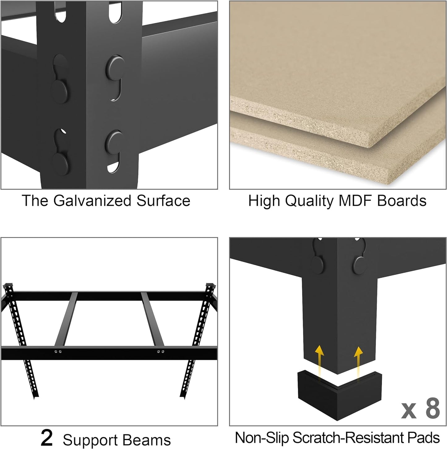 PrimeZone 48" W x 24" D x 72" H Heavy Duty Storage Shelves, 5 Tier Adjustable Garage Shelving Unit