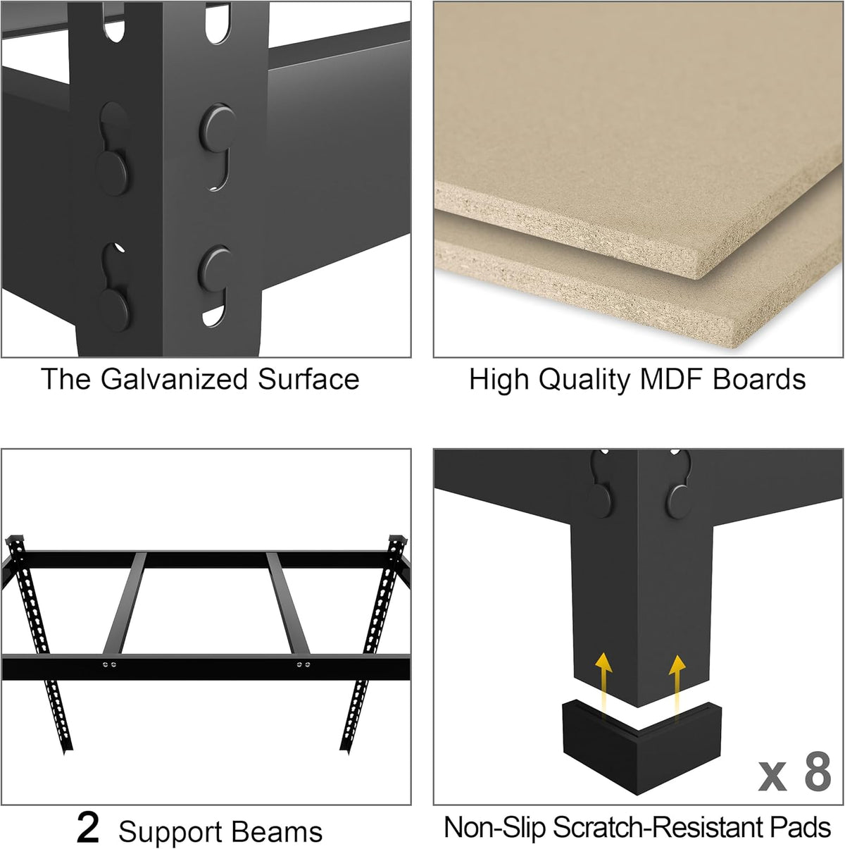 PrimeZone 48" x 24" x 72" Heavy Duty 5 Tier Adjustable Garage Storage Shelving, Metal Utility Rack