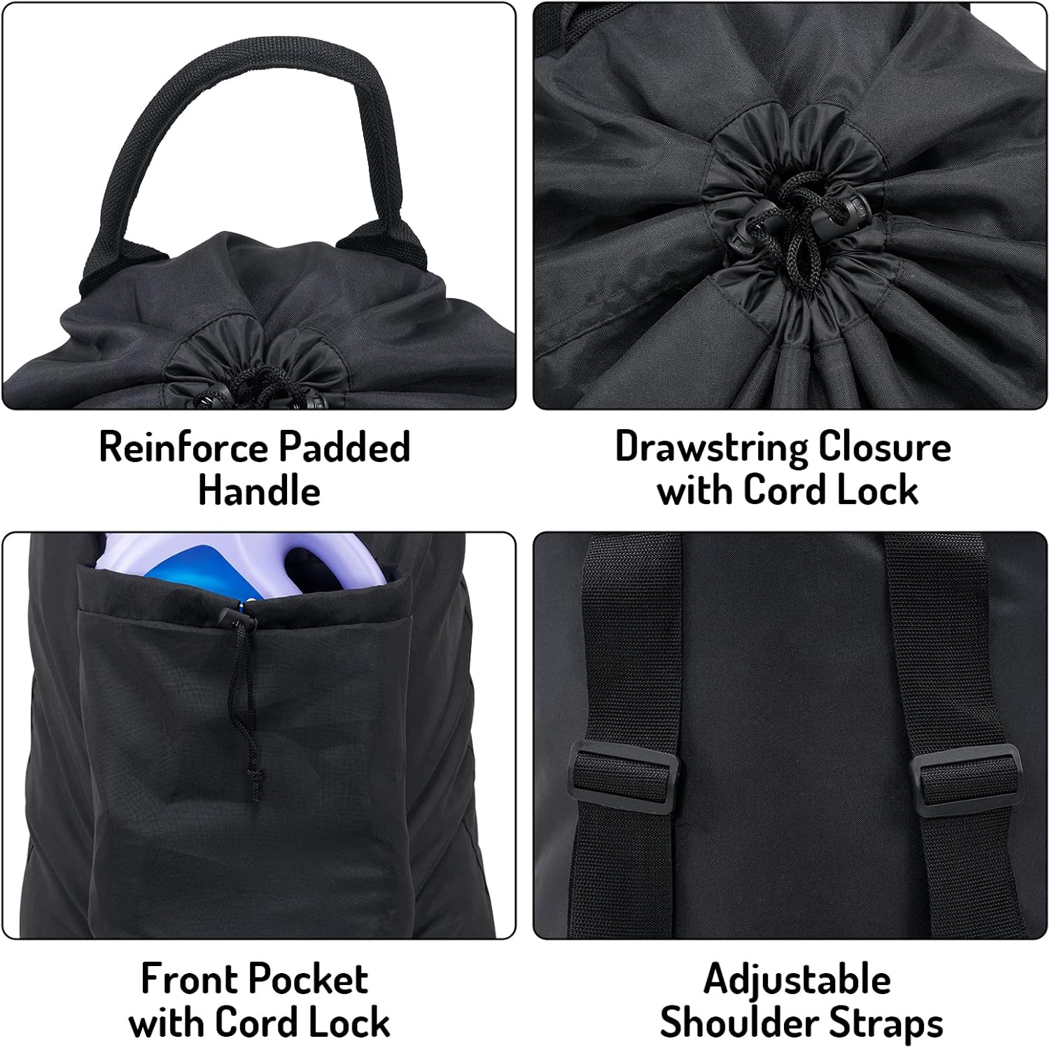 Laundry Backpack Bag, Dirty Clothes Travel Laundry Bag with Shoulder Straps for College Dorm Room