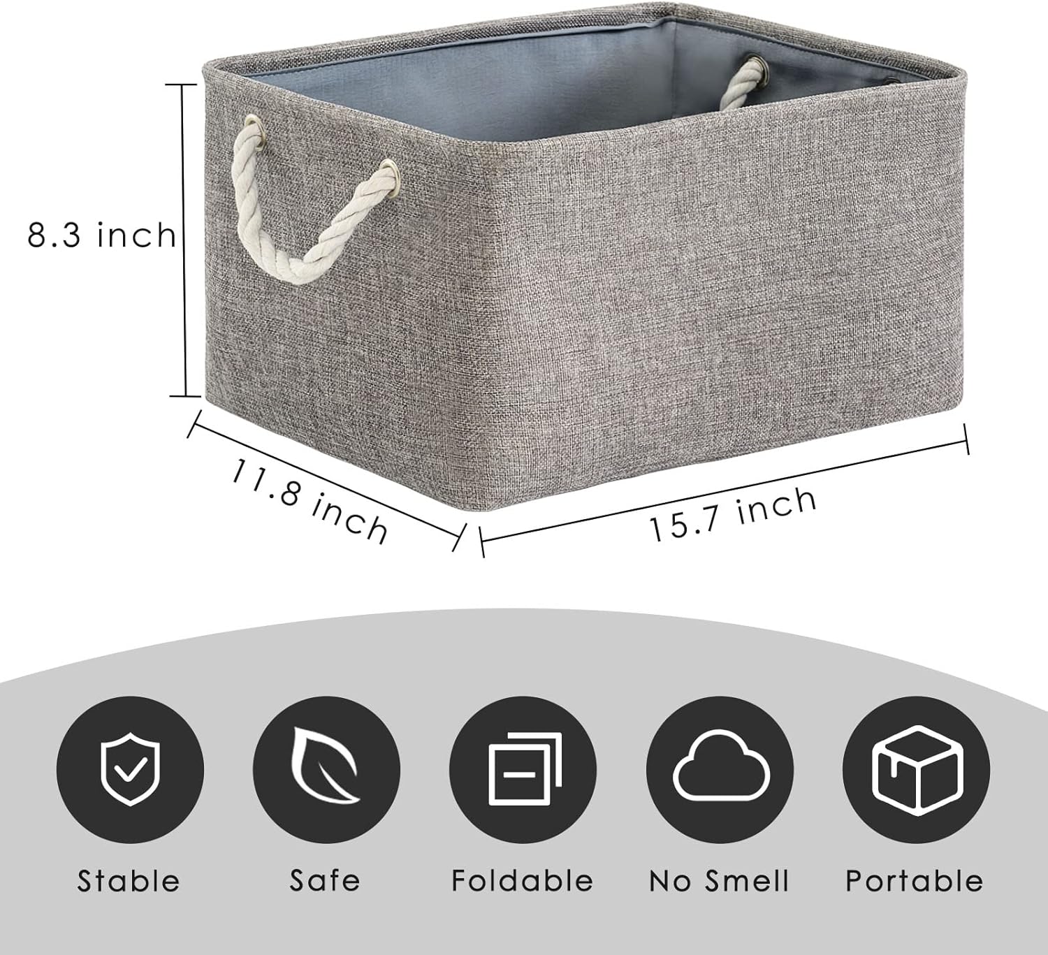TheWarmHome Storage Bins - 3PCS Fabric Storage Baskets for Organizing Shelves | Large Basket Closet