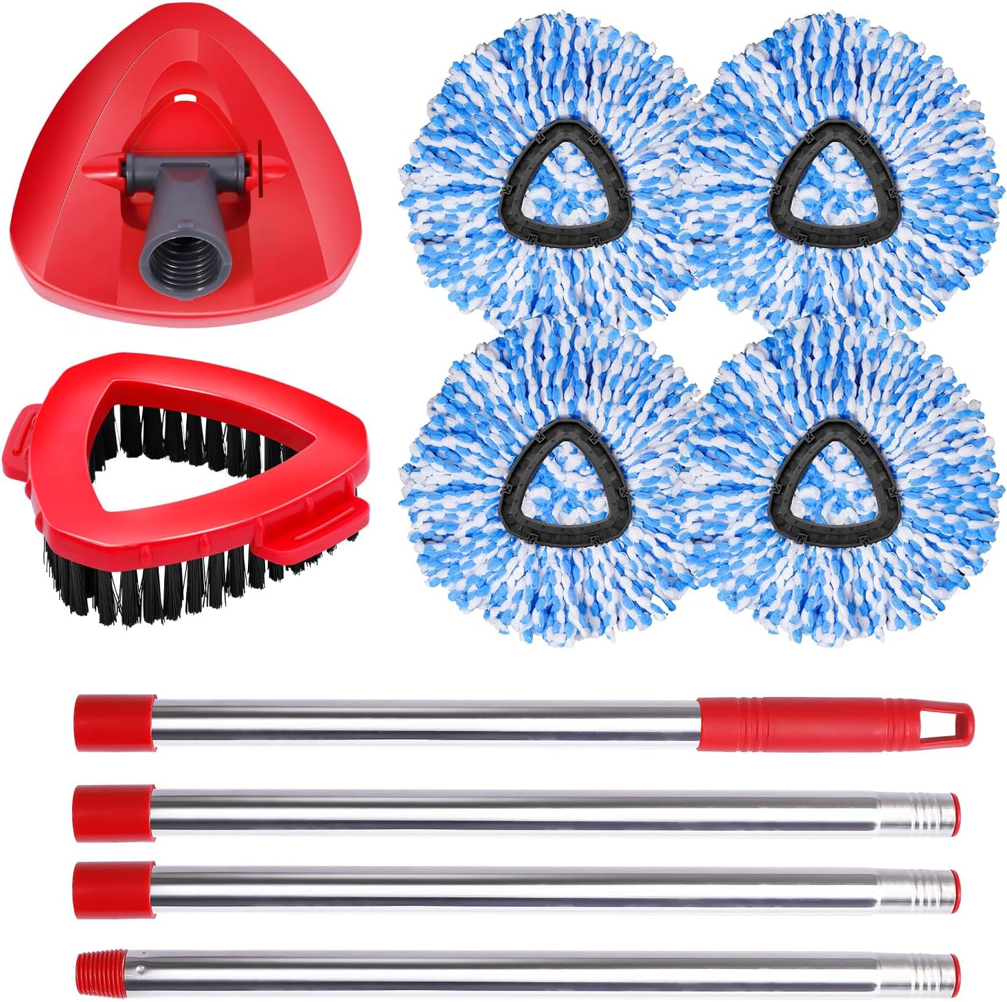 4 Packs Spin Mop Replacement Heads Compatible with Oceda RinseClean 2-Tank System, 30-58" Mop