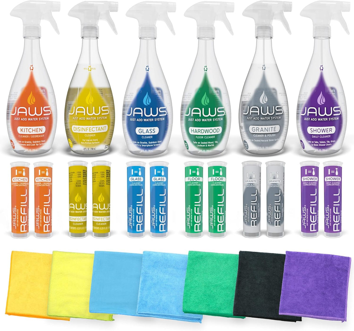 JAWS Cleaners Ultimate Cleaning Kit, Multi-Surface Kitchen, Glass, Shower, Granite, Hardwood Floor