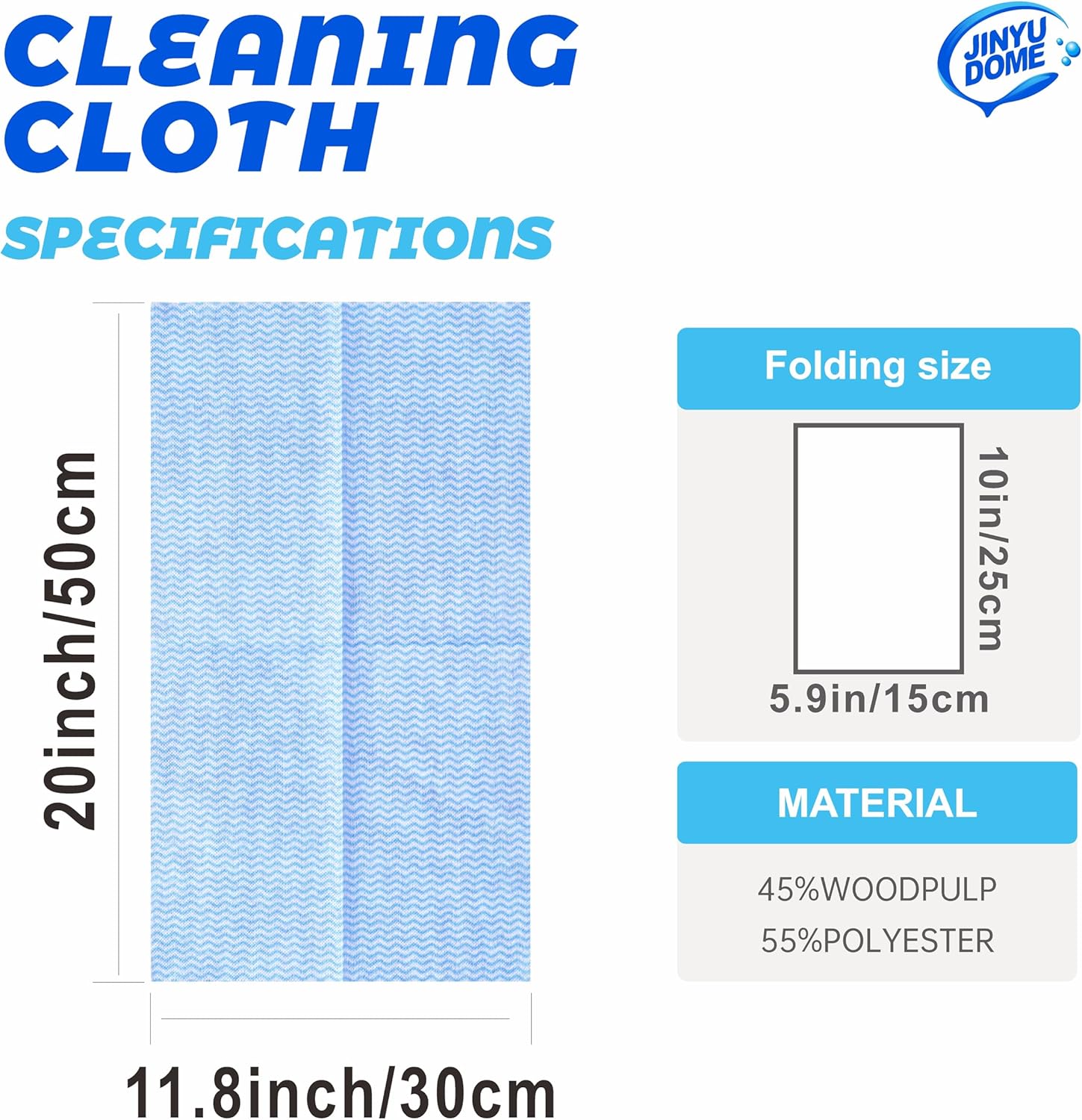 Handi Wipes Reusable Cloths, Blue Disposable Kitchen Cleaning Towel Roll, Heavy Duty J Cloth,50