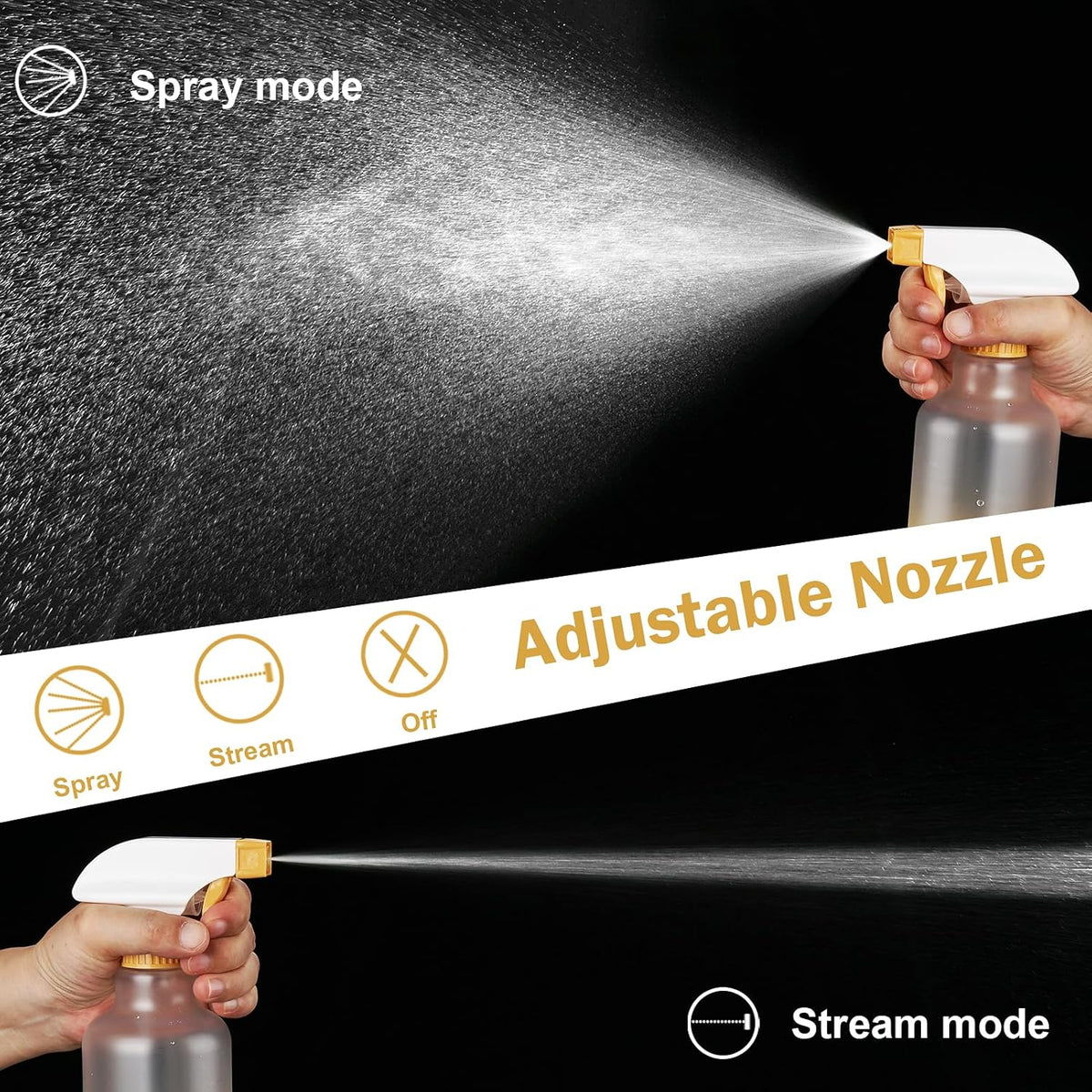 Spray Bottles 16.9oz/500ml Plastic Spray Bottle for Hair Mist/Stream Empty Spray Bottle Heavy Duty