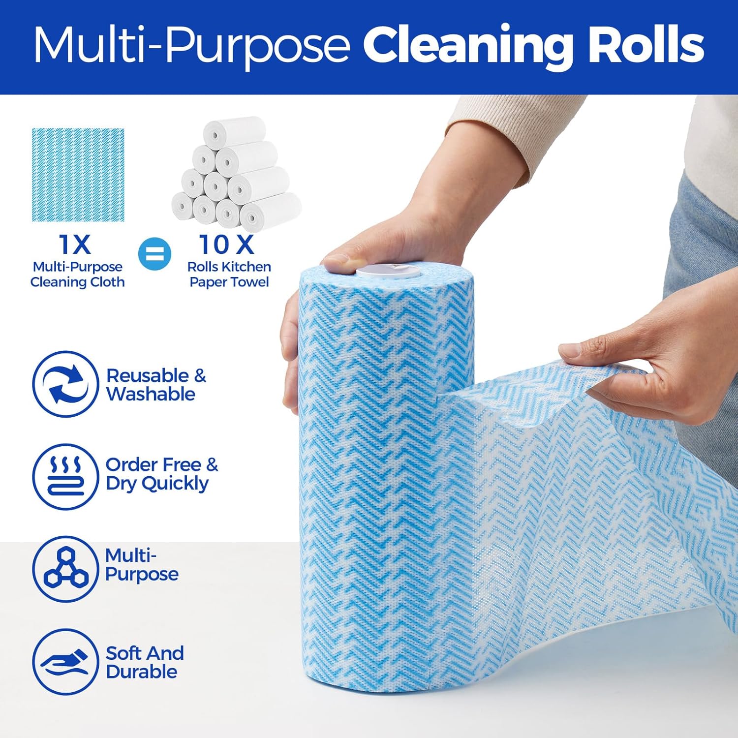 Disposable Cleaning Rolls Handi Wipes Reusable Cleaning Cloths Reusable Dry Kitchen Towels Dish