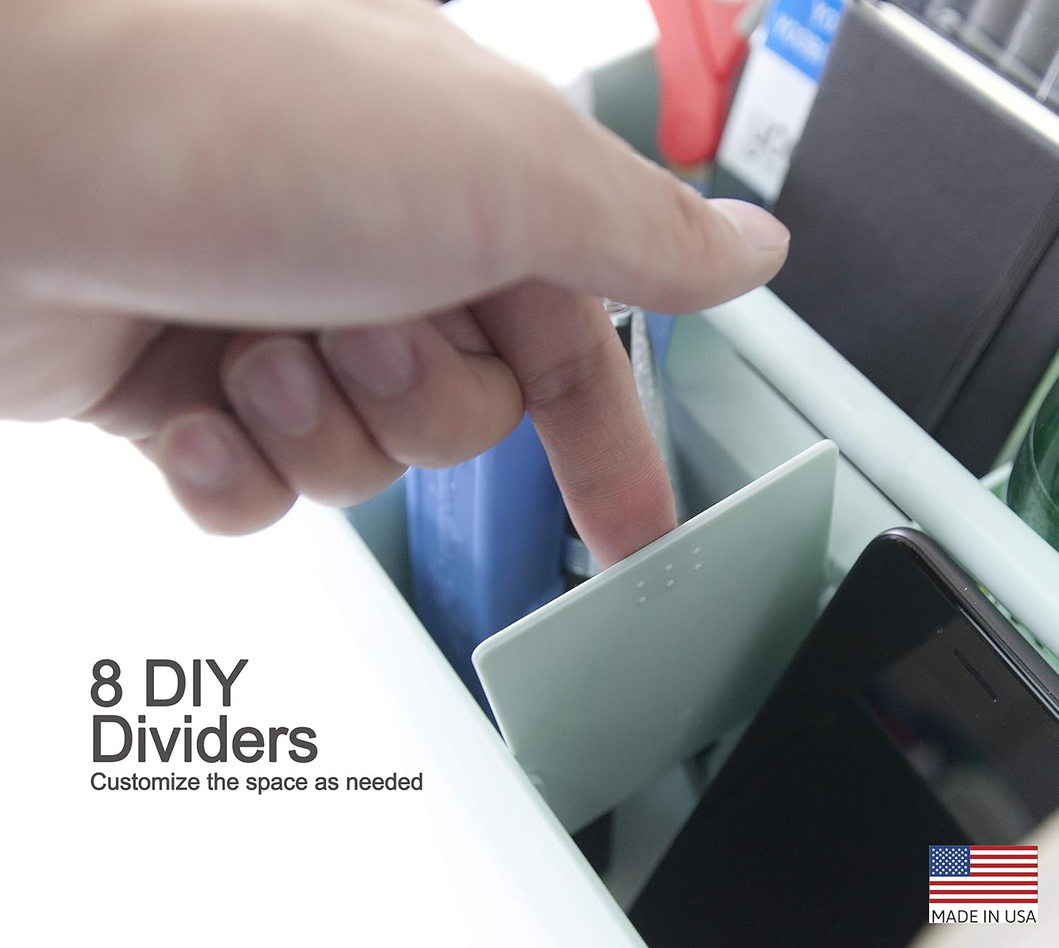 2 PACK - Portable DIY 8 Dividers Durable Plastic Tote Basket Bin Tool & Supply Cleaning Caddy with