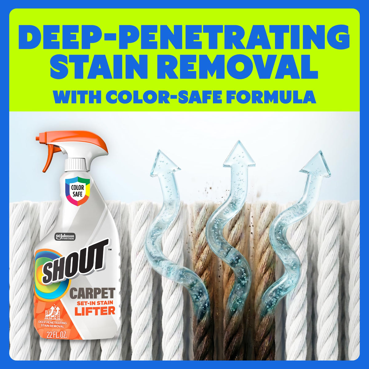 Shout Carpet Set-In Stain Lifter Spray, Rug & Carpet Cleaner, Color Safe and Fast Acting Spot &