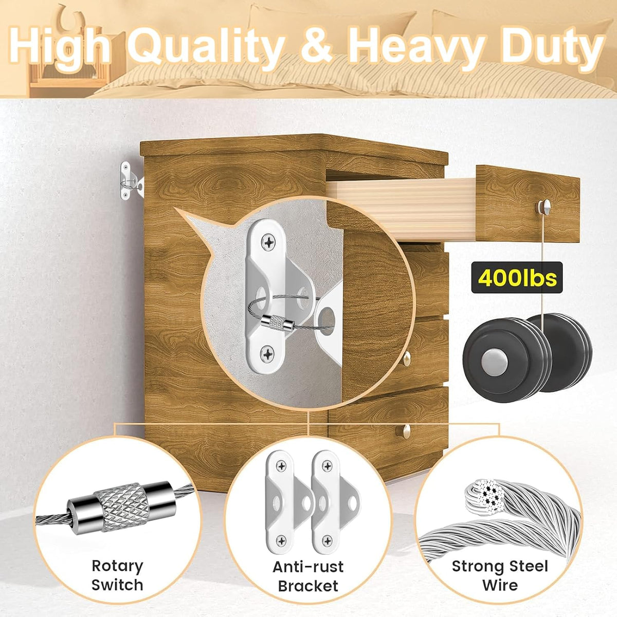 Furniture Anchors (12 Pack) for Baby Proofing & Pet Protecting, Furniture Straps Anti Tip Furniture
