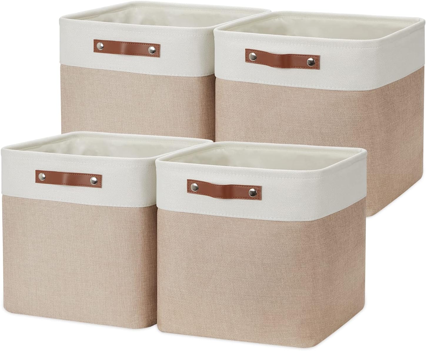 DULLEMELO Cube Storage Bins - 4 Pack Foldable Large Storage Baskets 12 inch Gifts Empty Fabric Bins