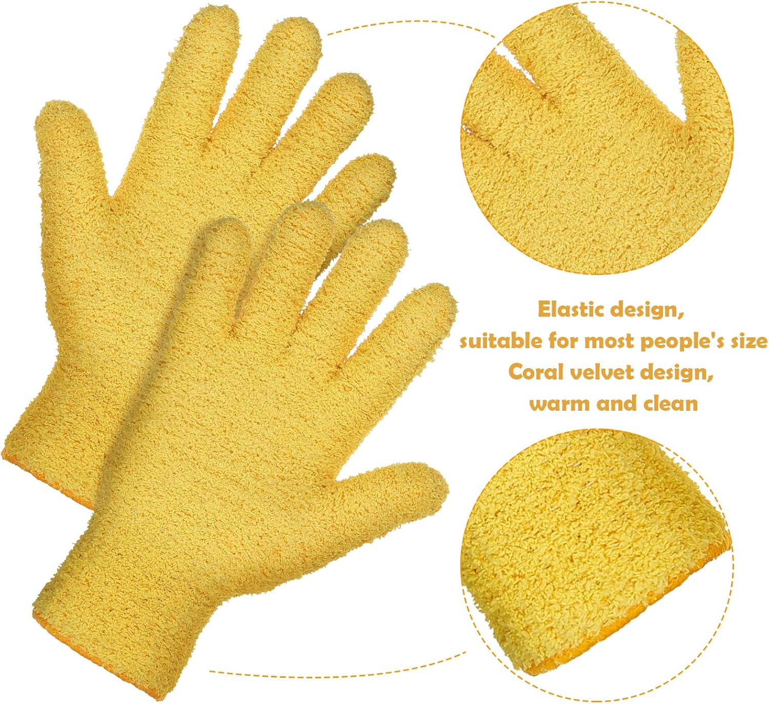Patelai 2 Pairs Microfiber Gloves for plants Dusting Cleaning Glove Mittens House Cars Blinds