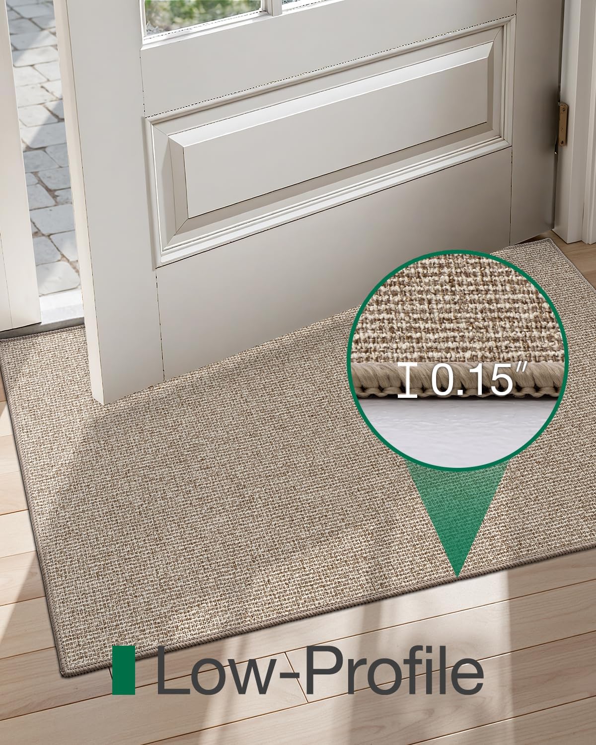 LUMI Indoor Door Mat 32"x47", Ultra Thin Low Profile Non-Slip Doormat for Home Entrance, Absorbent