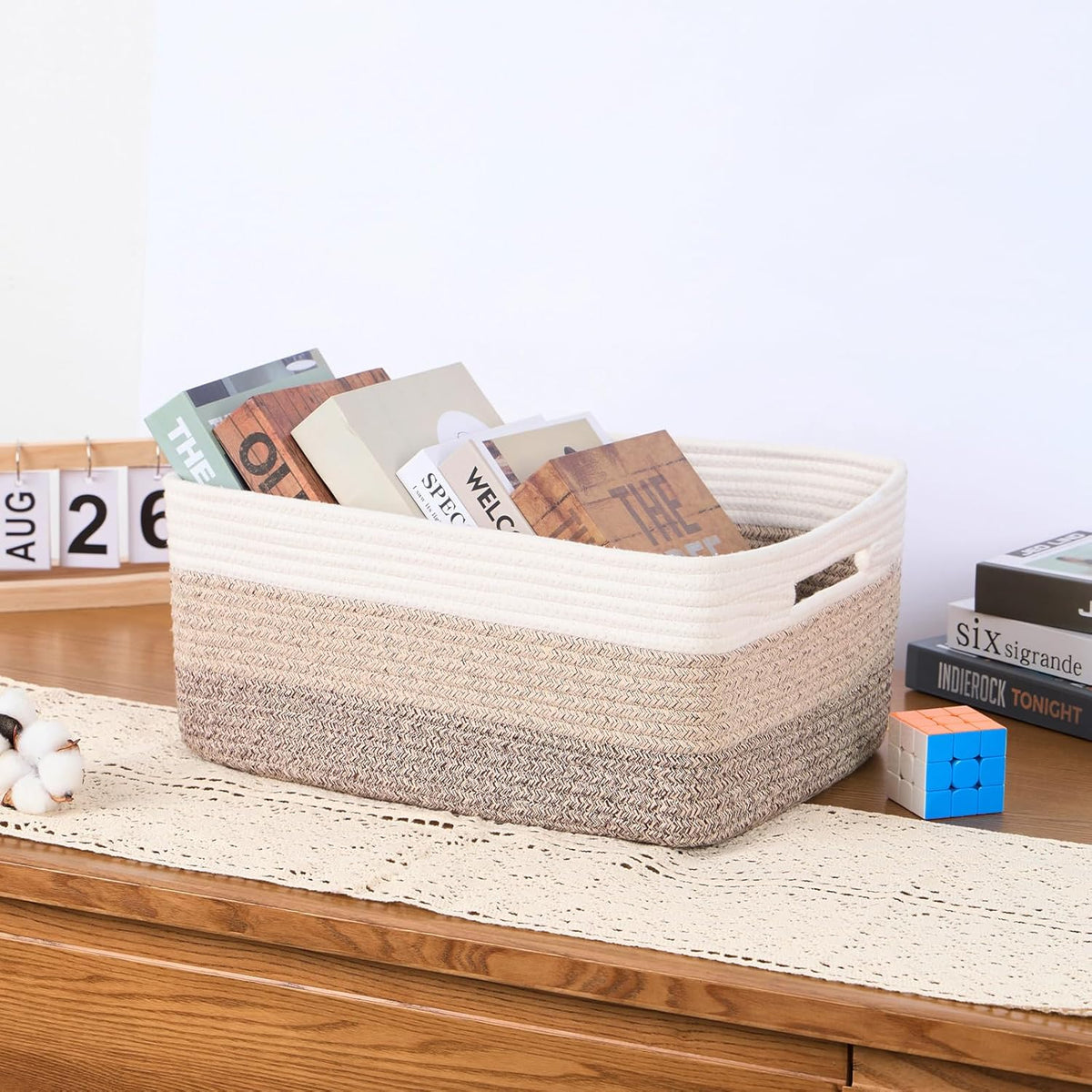 Large Storage Baskets for Organizing, Closet Shelf Baskets for Clothes Blanket Towels, Baby