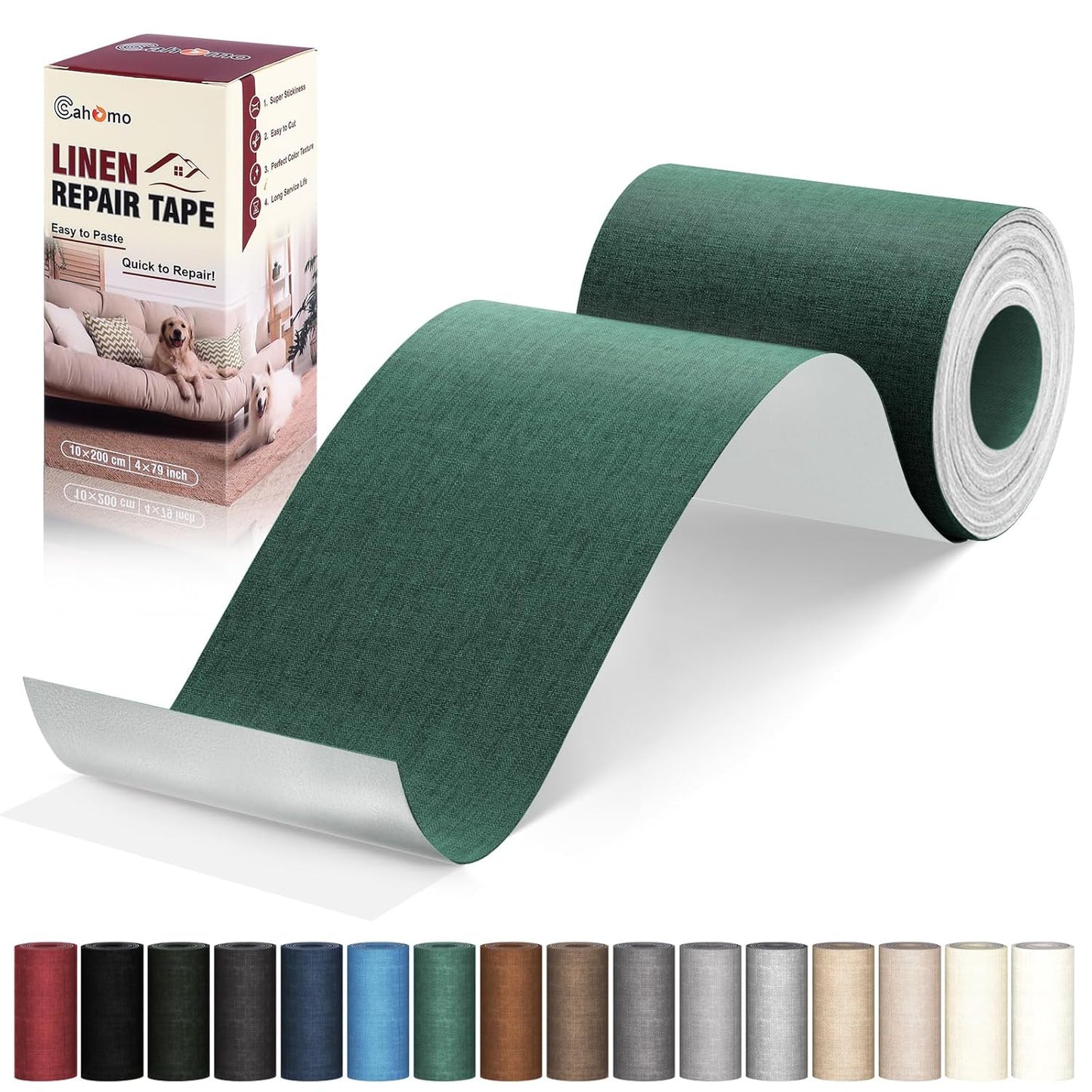 Linen Repair Tape 4x79 inch, Self Adhesive Fabric Patches, Linen Patch Tape Kit, Fabric Repair Tape