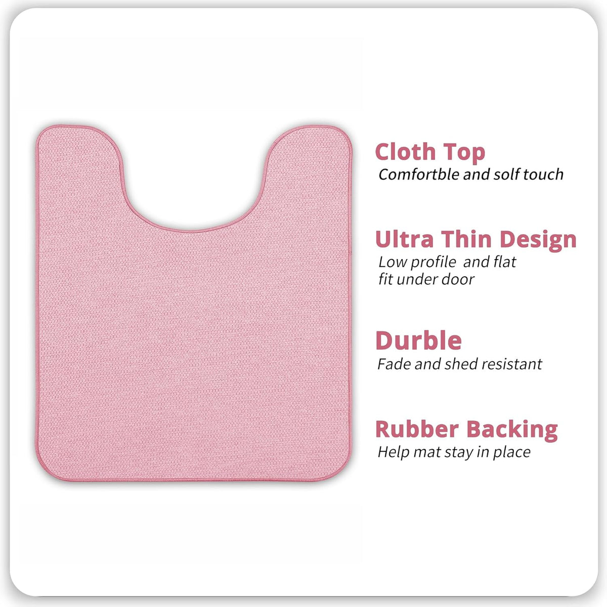 Toilet Rugs U Shaped Bathroom Rug,Machine Washable Non Slip Quick Dry Super Absorbent Ultra Thin