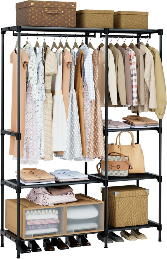 Clothes Rack, Portable Closet, 44.9 Inch Large Capacity Wardrobe Closet, Clothes Storage Organizer