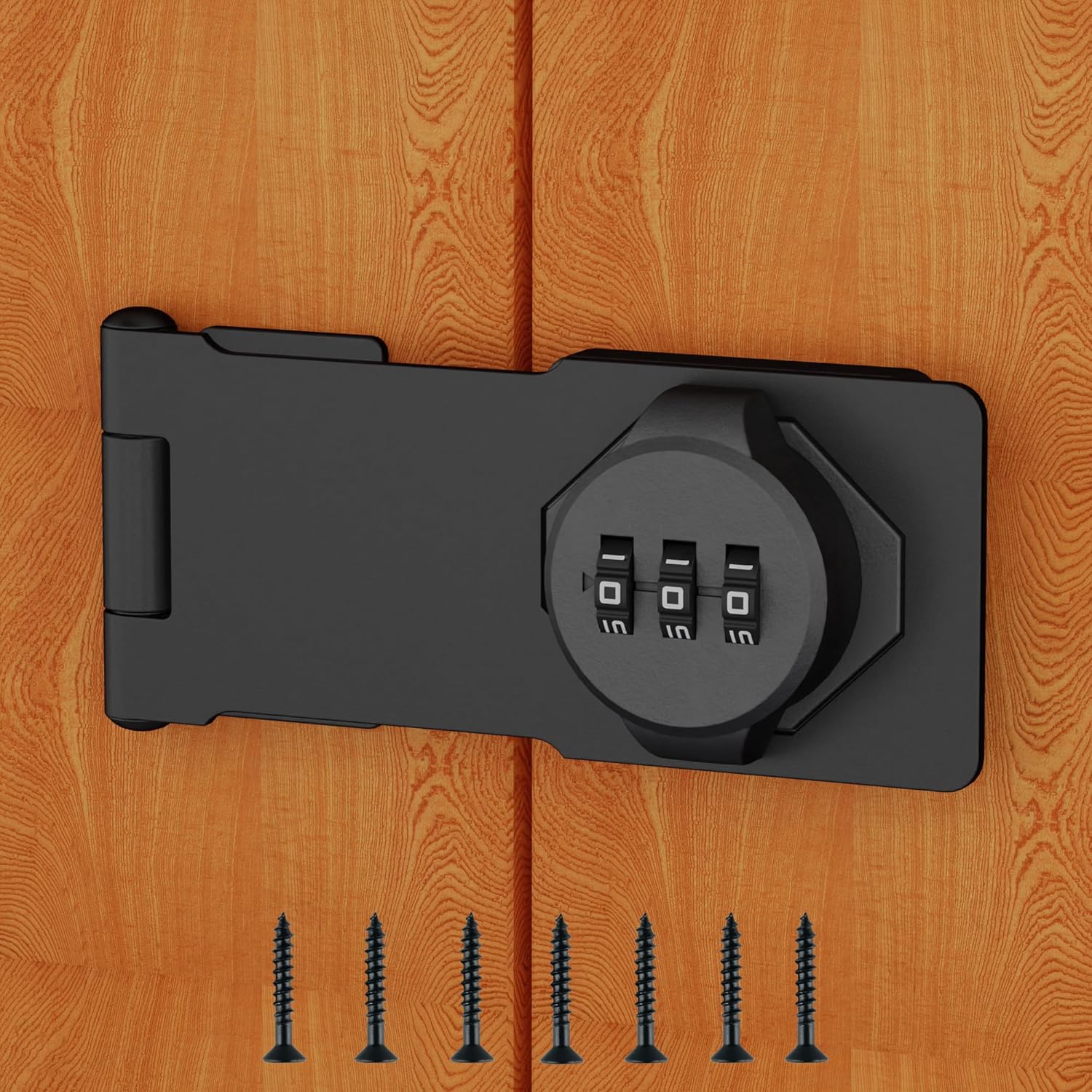 3-Digit Combination Lock, Black, Keyless, Zinc Alloy, Cabinet Door Latch, Easy DIY Installation