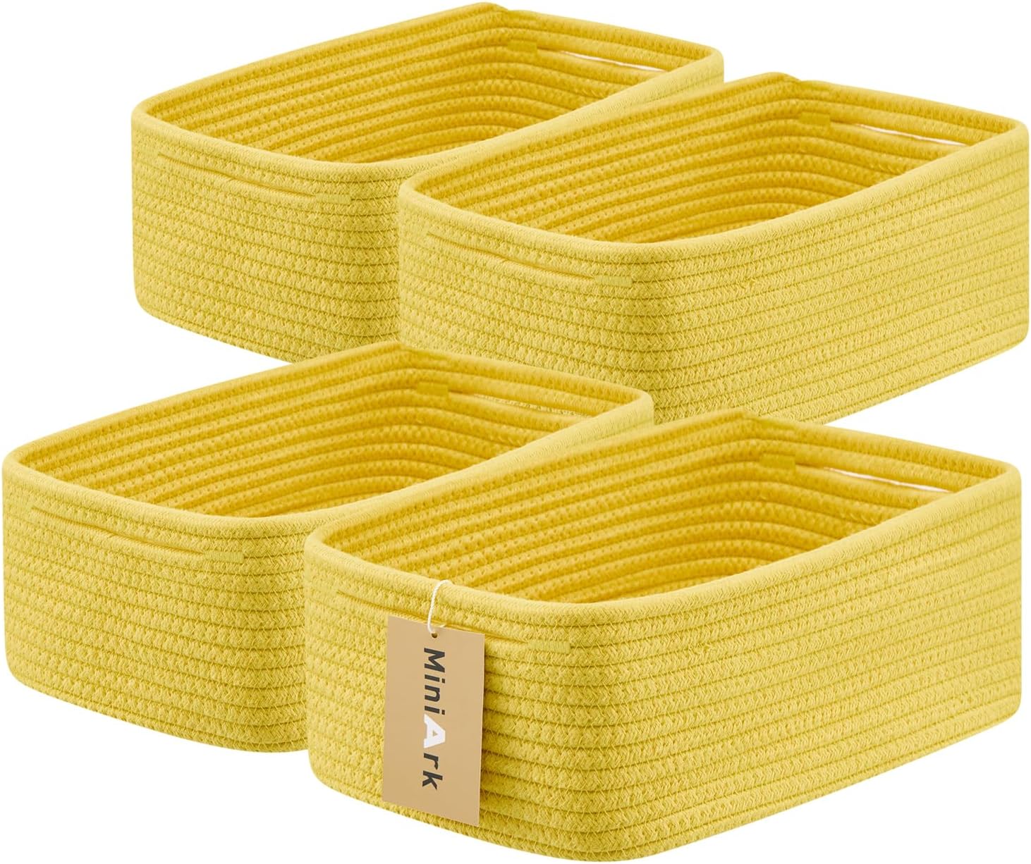 Small Storage Baskets for Organizing | Closet Organizer Bins | Shelf Toy Basket | Woven Rope