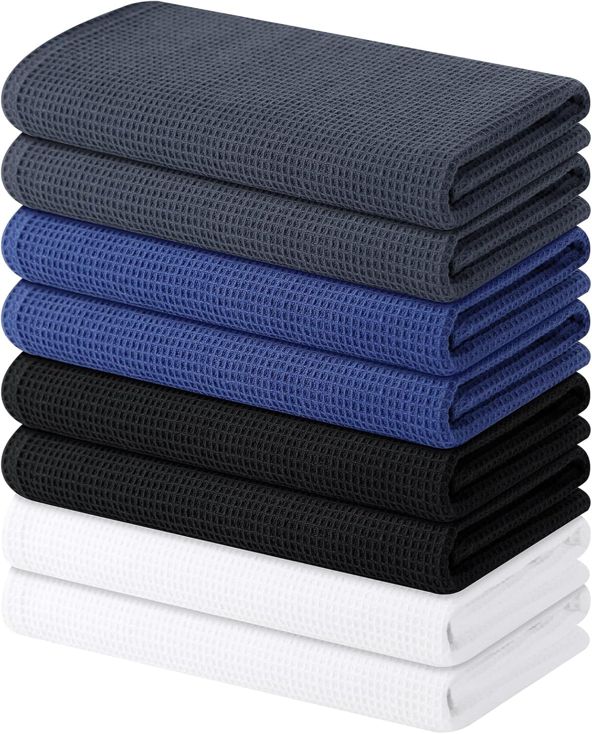 Homaxy 100% Cotton Waffle Weave Kitchen Towels - 8 Pack Soft and Absorbent Dish Towels - 16 x 26