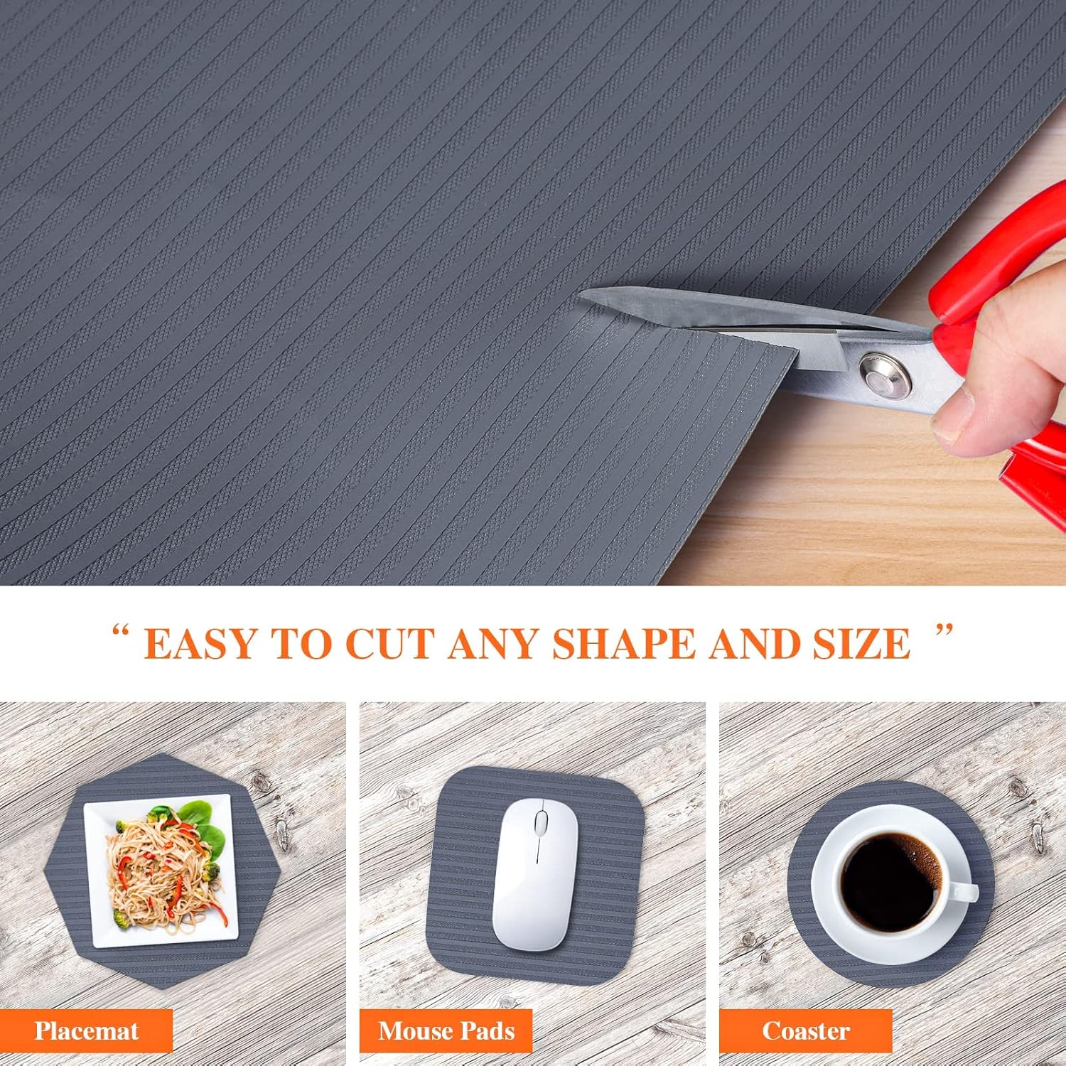 Shelf Liners for Kitchen Cabinets, 12" x 240" x 2Rolls, Non Adhesive Shelf Liner, Non-Slip Kitchen