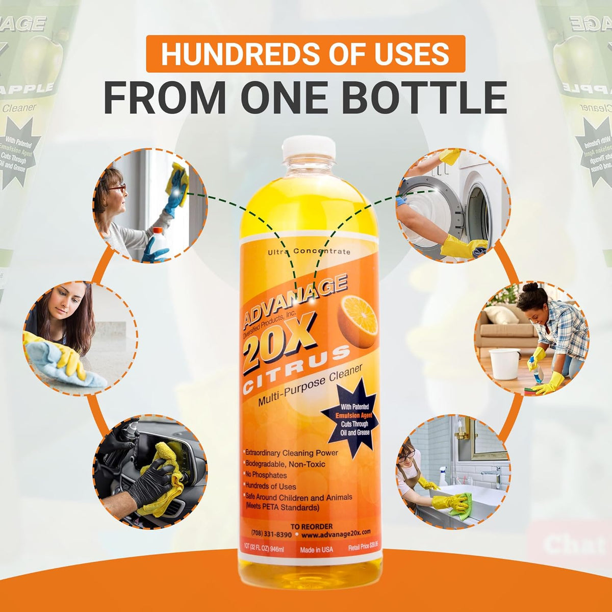 All Purpose Cleaner Concentrate - Advanage 20X The Wonder Cleaner Citrus for All Surfaces Around