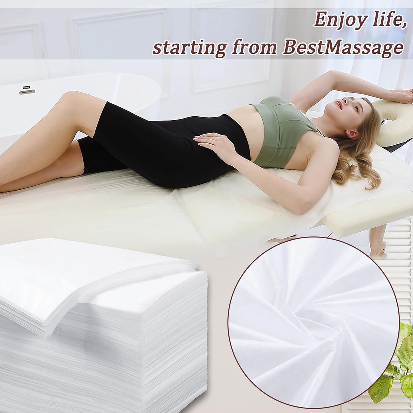 400 Pcs Disposable Bed Sheets for Massage Table 31" x 71" Massage Table Sheet Soft Non Woven Bed