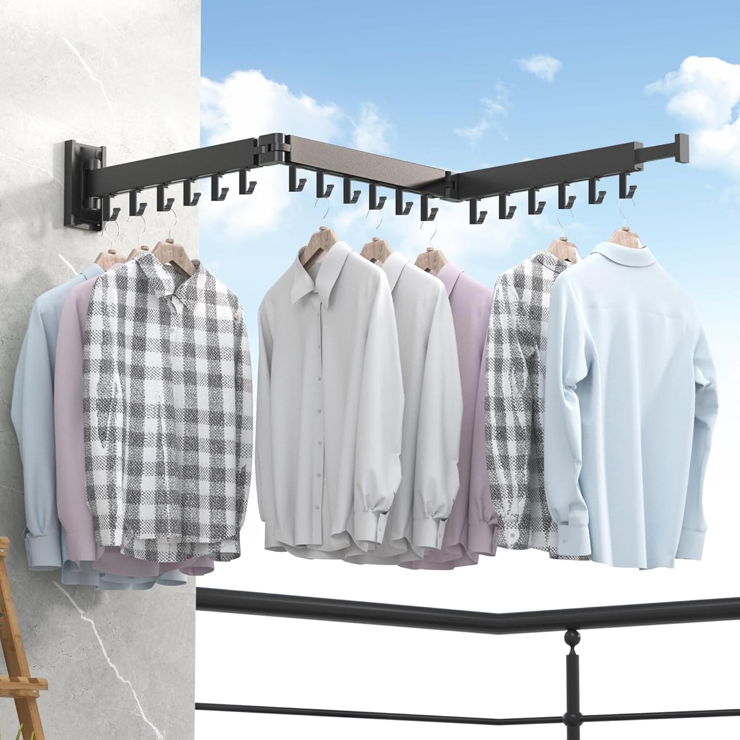 Clothes Drying Rack,Laundry Drying Rack Wall Mount, Space Saver Clothes