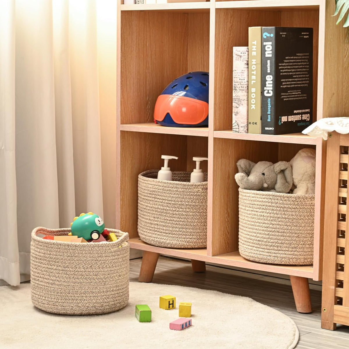 Small Storage Baskets for Organizing, Organizer Baskets for Shelves, Small Woven Basket for