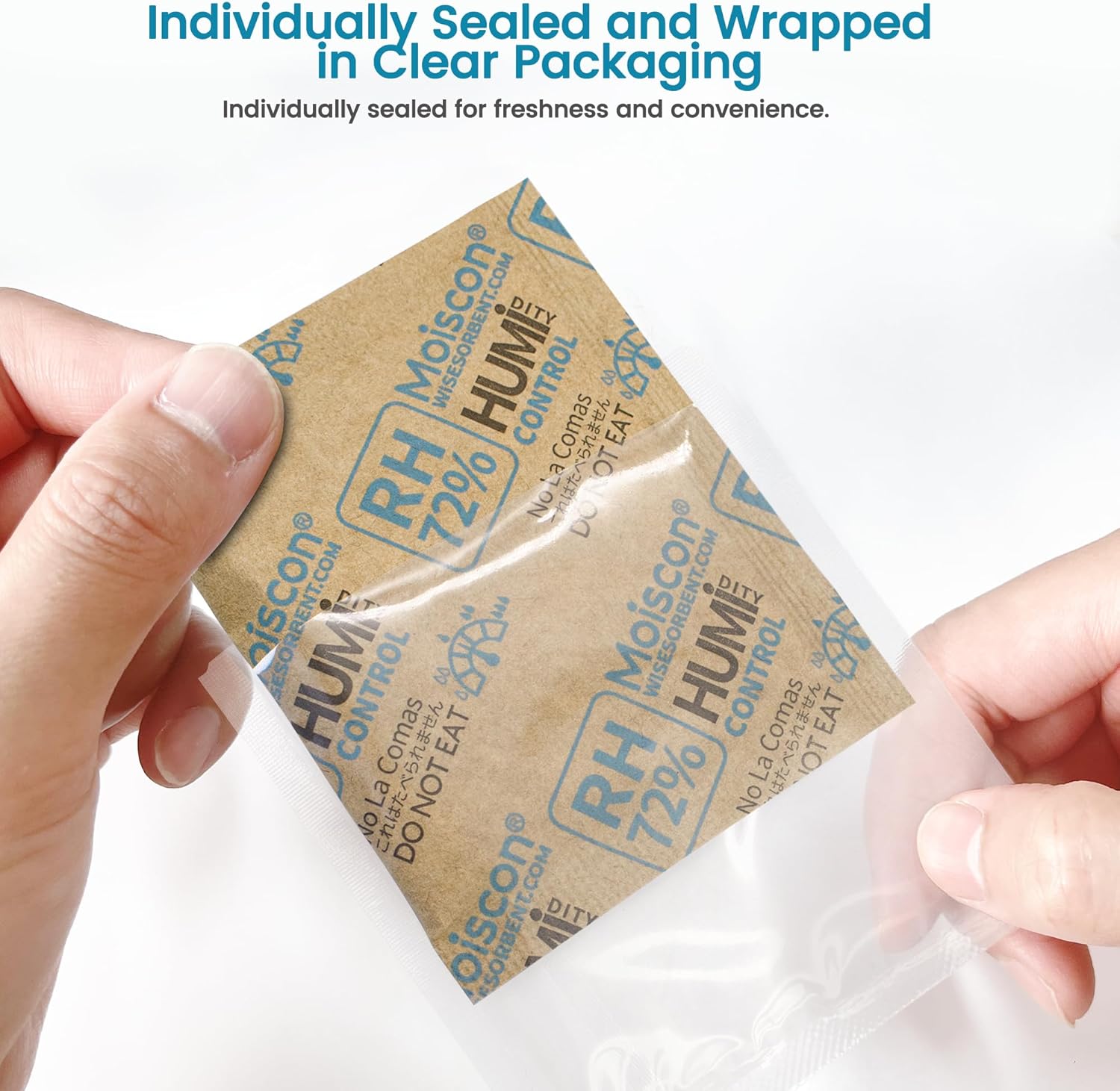 72% Two-Way Humidity Control Packs- 8 Gram Moisture Absorbers for Herbs, Wood Humidifier Boxes