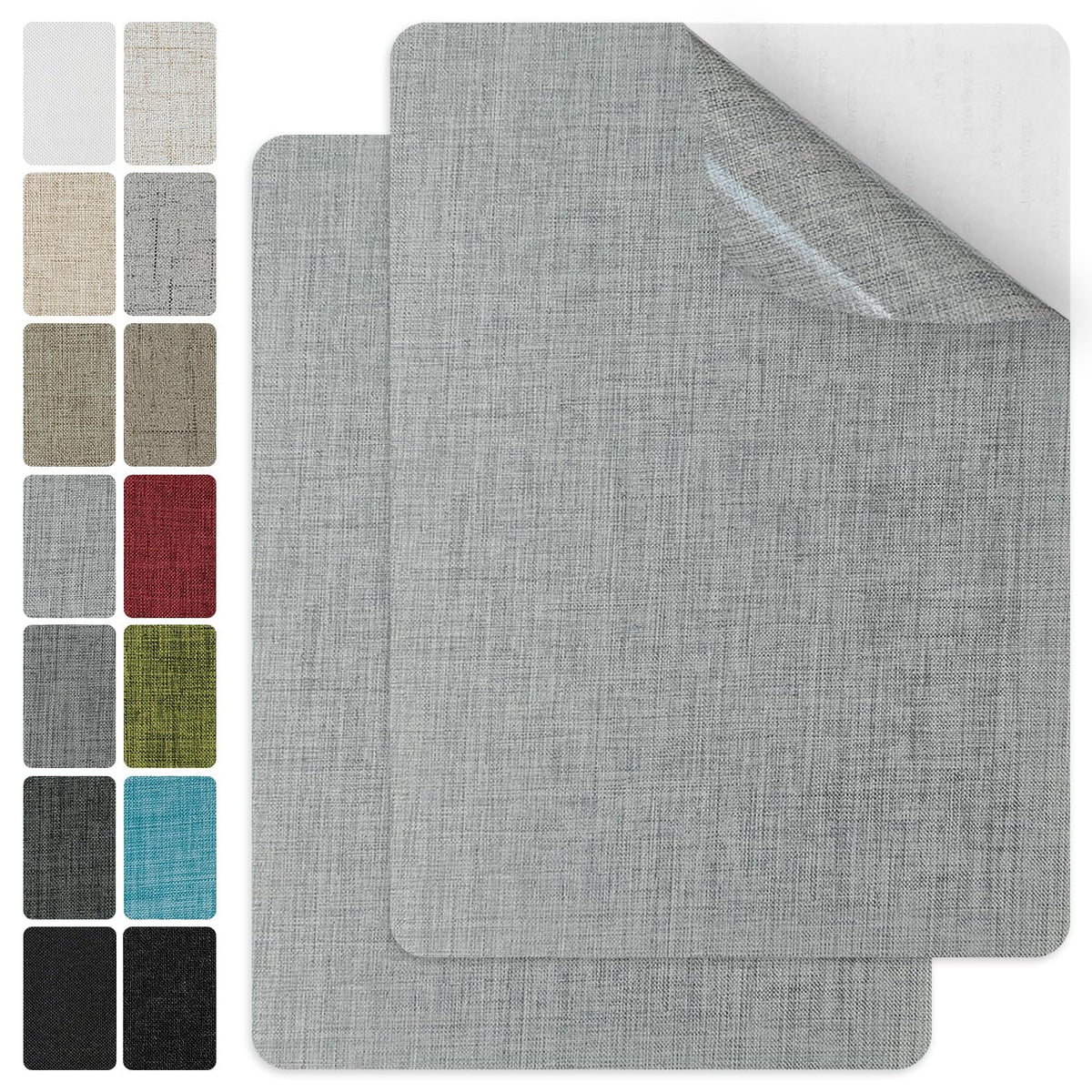 J.CARP 2Pcs Linen Repair Patches, Large Self-Adhesive Fabric Patch for Sofas, Couch, Furniture, Car