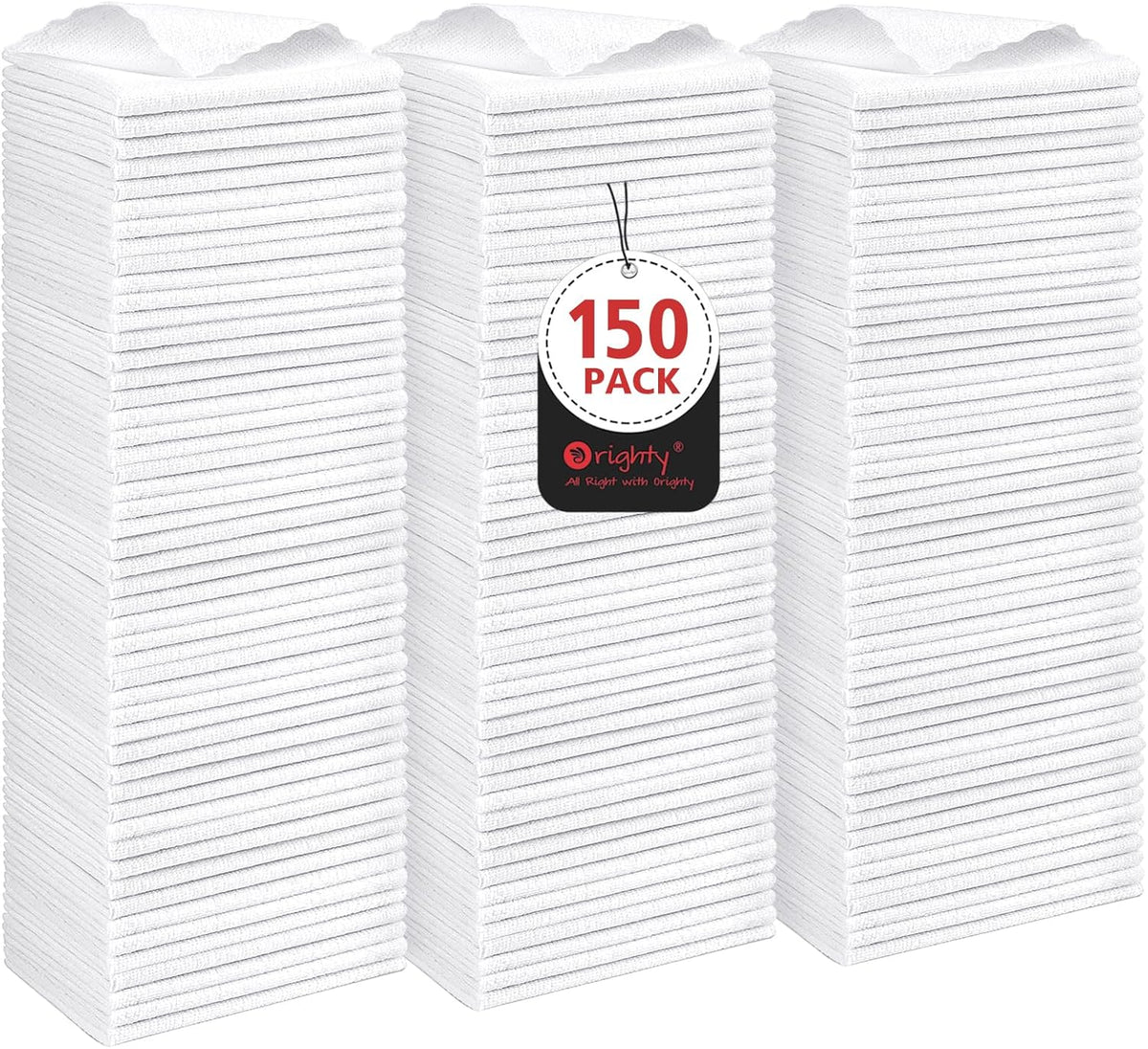 Orighty Cleaning Cloths Bulk, 150 Pack Shop Rags Reusable, Multi-Purpose Shop Towels for Cars