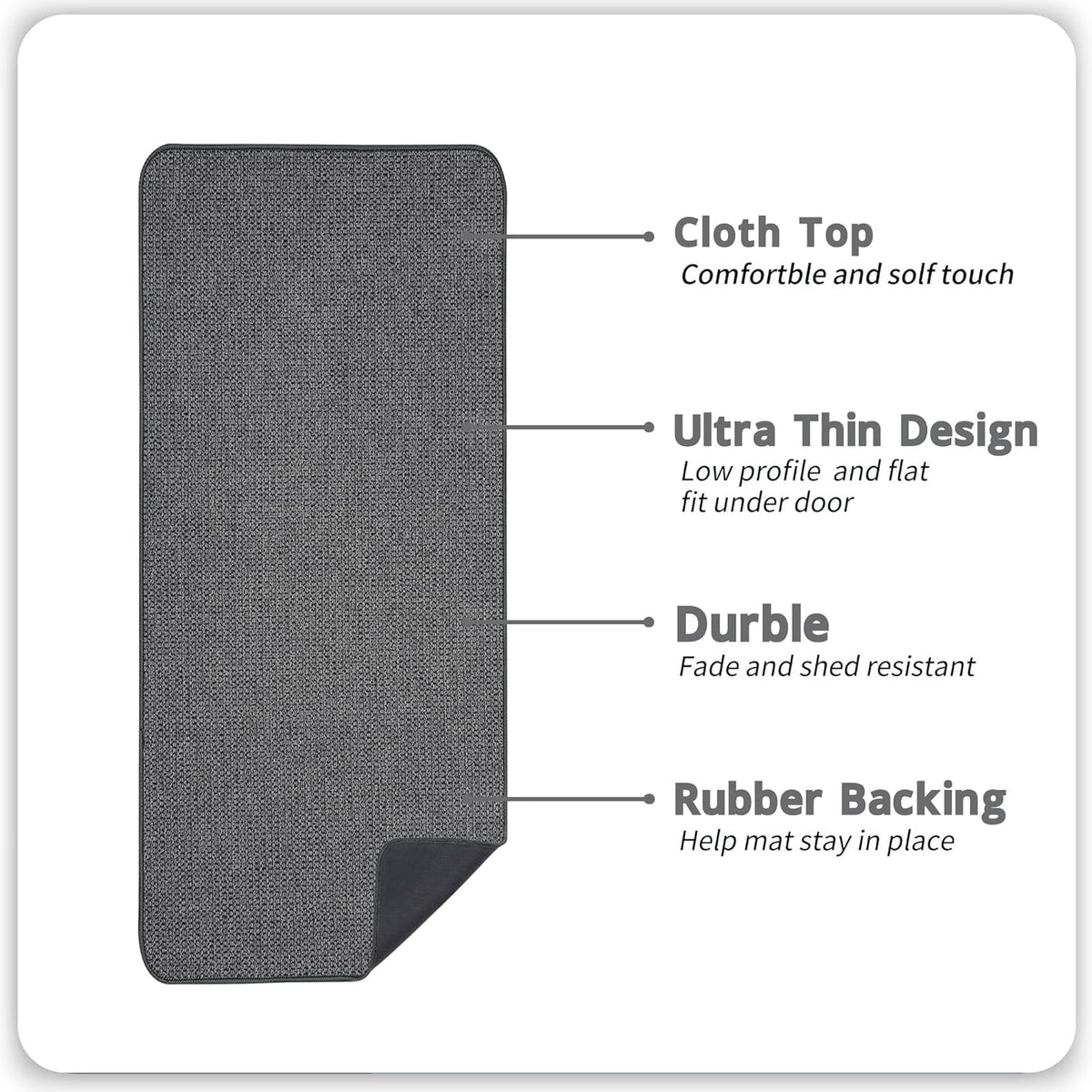 Bath Mat,Ultra Thin Bathroom Runner Rugs,Large Bath Mats for Bathroom,Quick Dry,Non-Slip,Machine