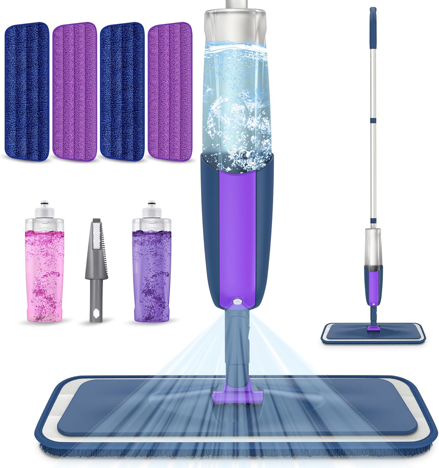 Spray Mops for Hardwood Floor Cleaning- MEXERRIS Microfiber Wet Jet Mops with 2 Bottles 4 Reusable