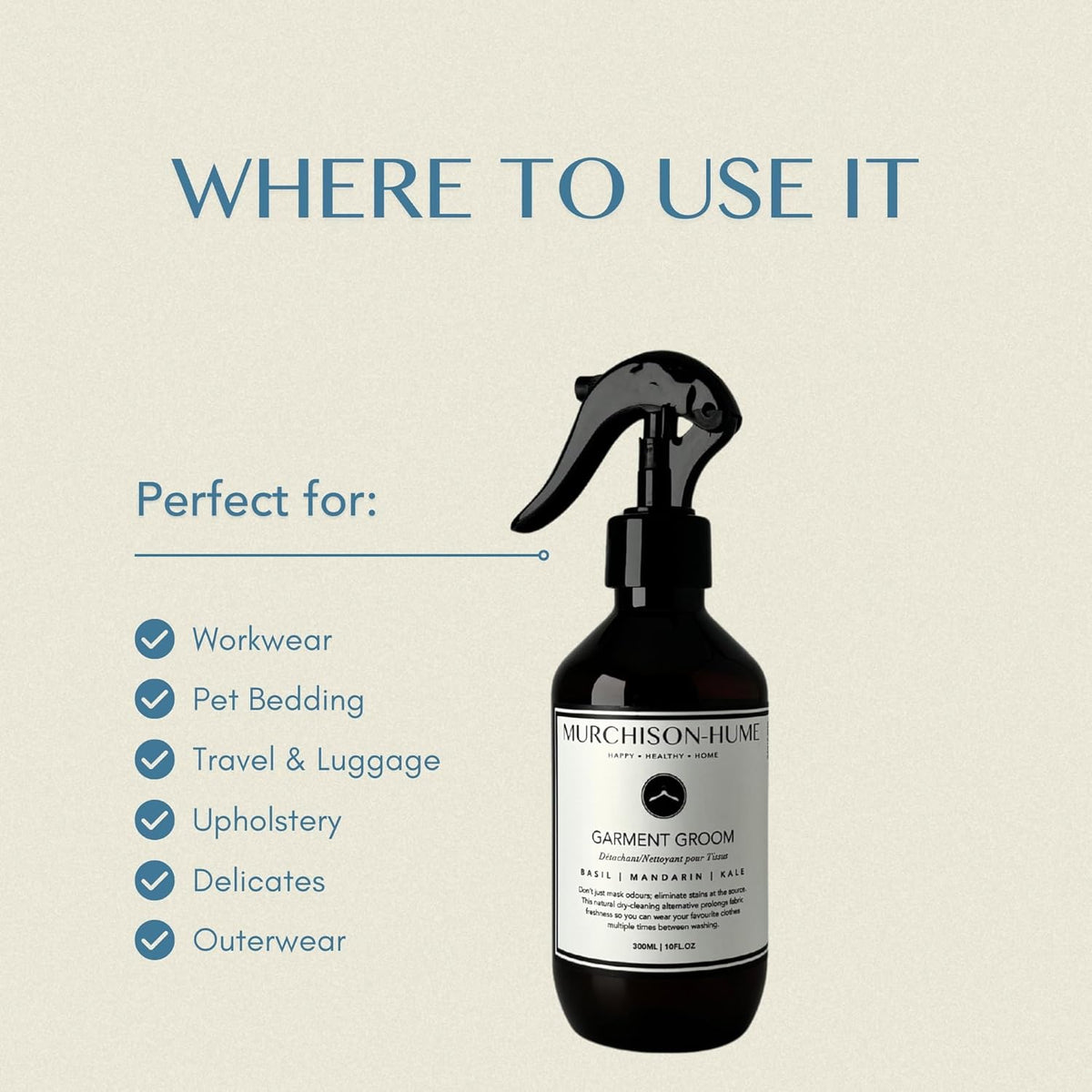 Murchison-Hume Garment Groom Fabric Freshener, Air Freshener, Odor Fighter, Laundry Treatment and