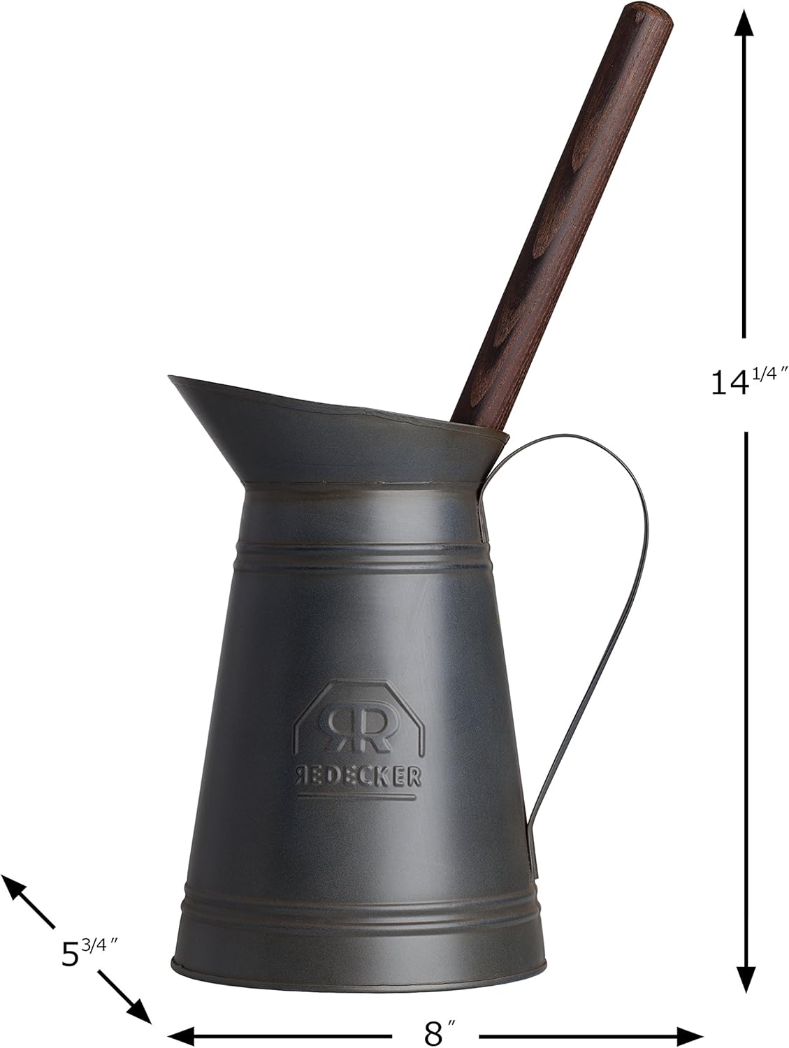 REDECKER Nylon Toilet Brush with Dark Coated Metal Holder, Oiled Thermowood Handle, Replaceable