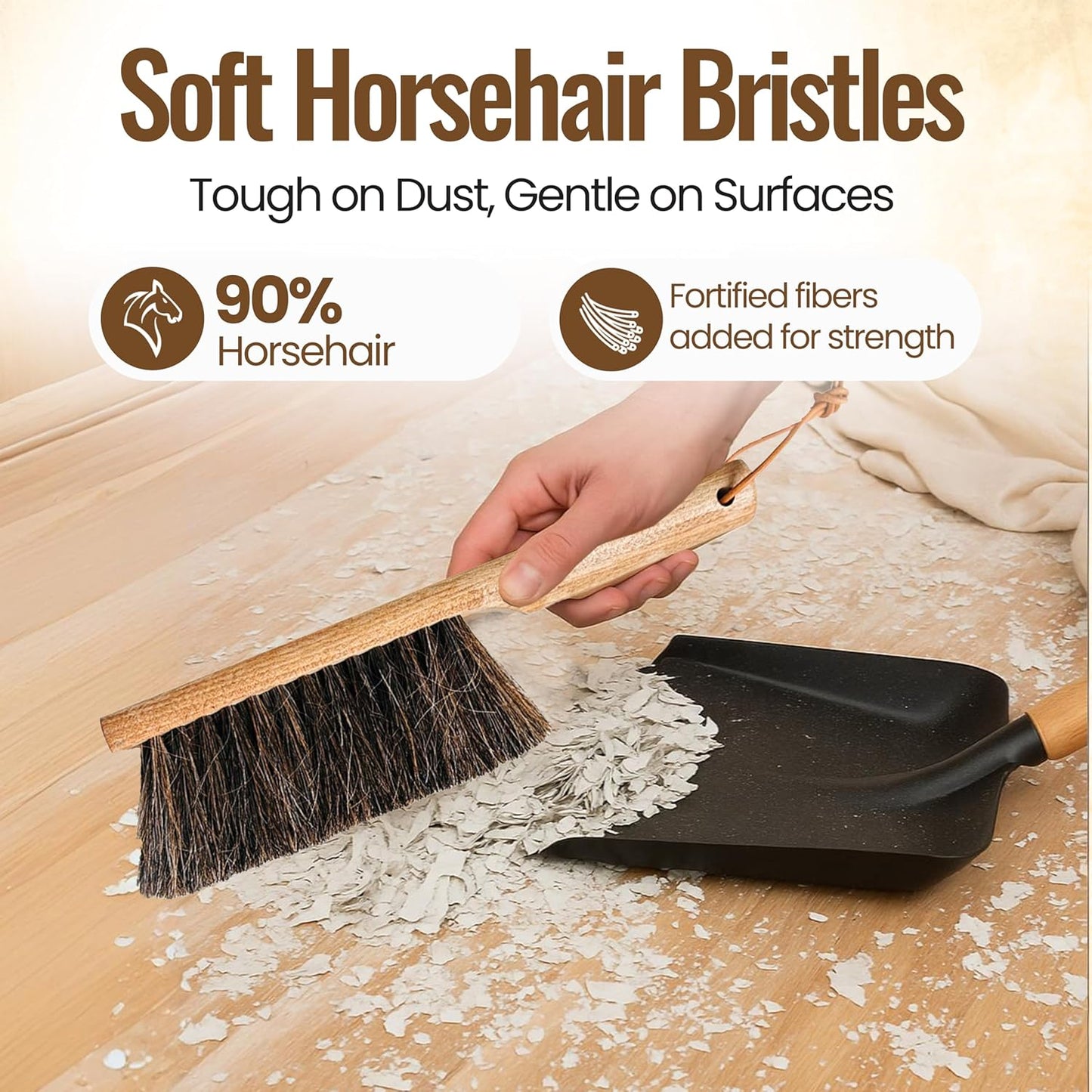 Dustpan Bench Woodworking Brush-USA 13 inch Horsehair Brushes are Used for Counter, Furniture